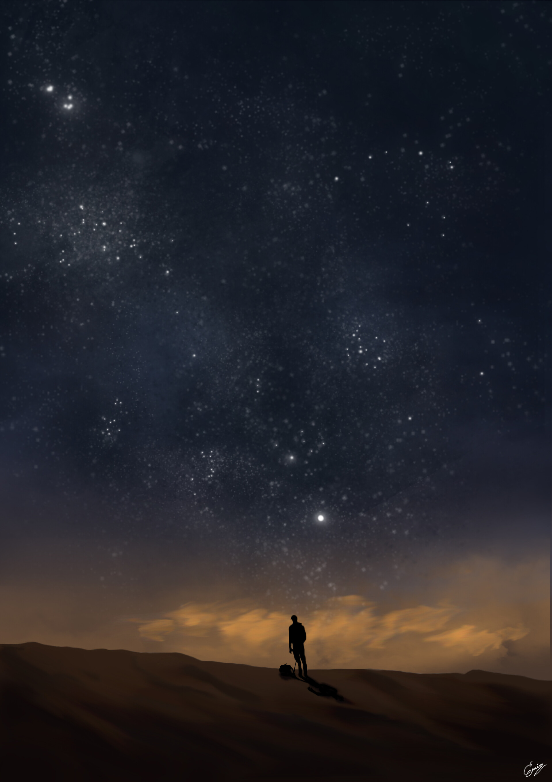 ArtStation Man in the middle of nowhere