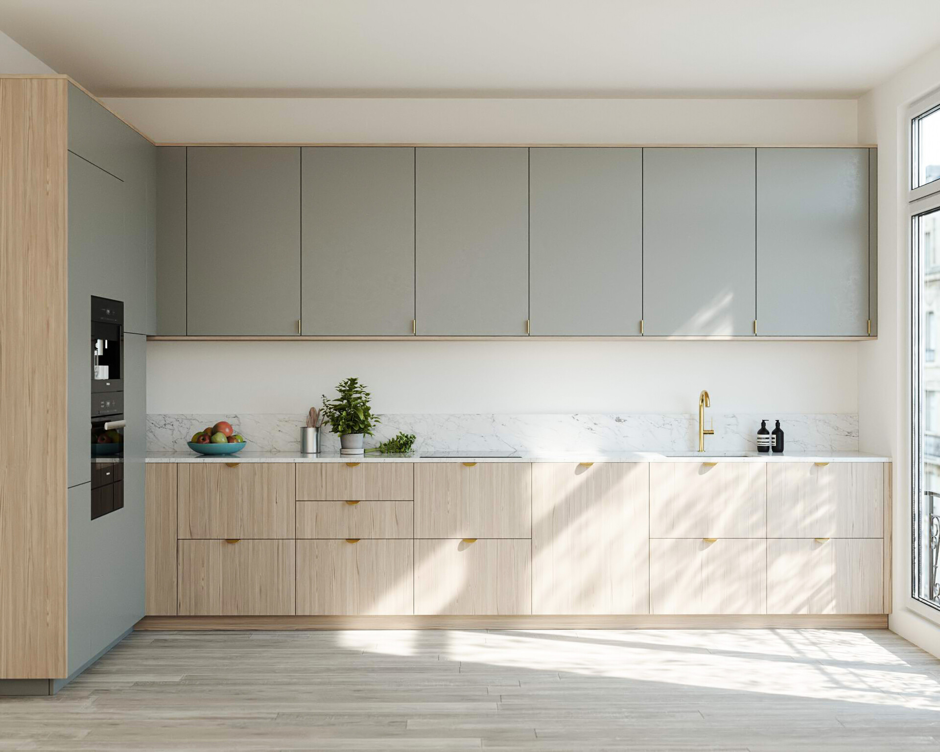 Dapur minimalis dengan warna dasar putih