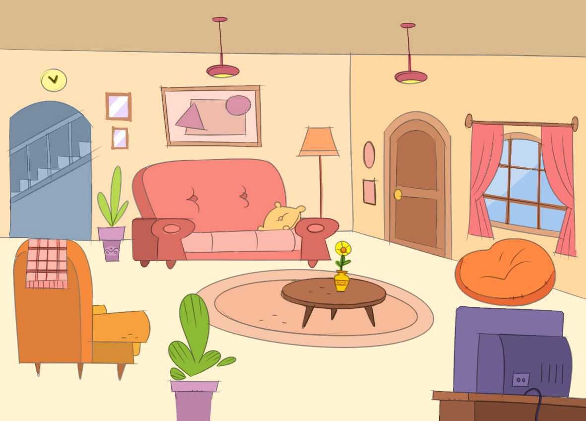 Artstation Living Room Cartoon Concept