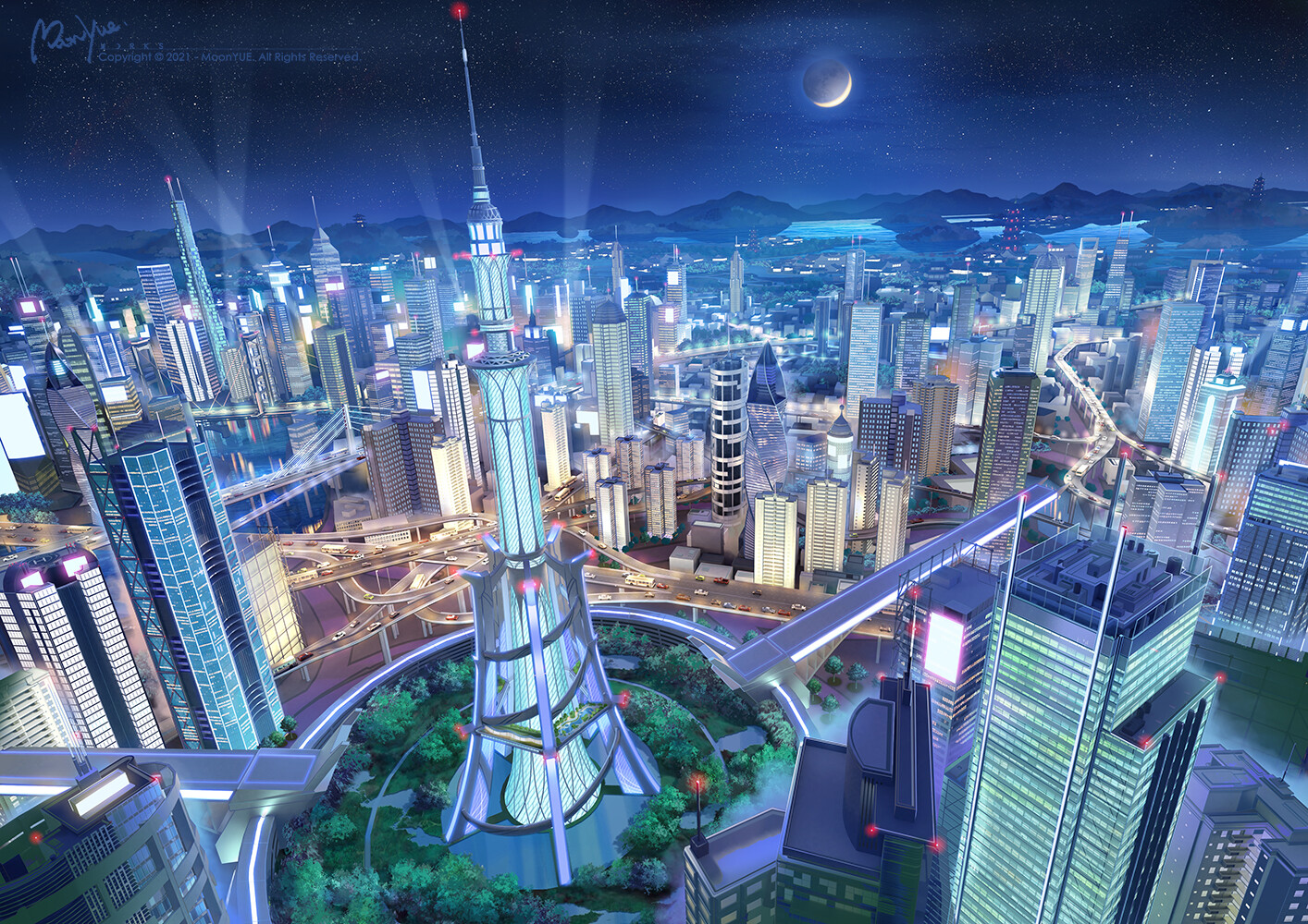 ArtStation Bright citynight