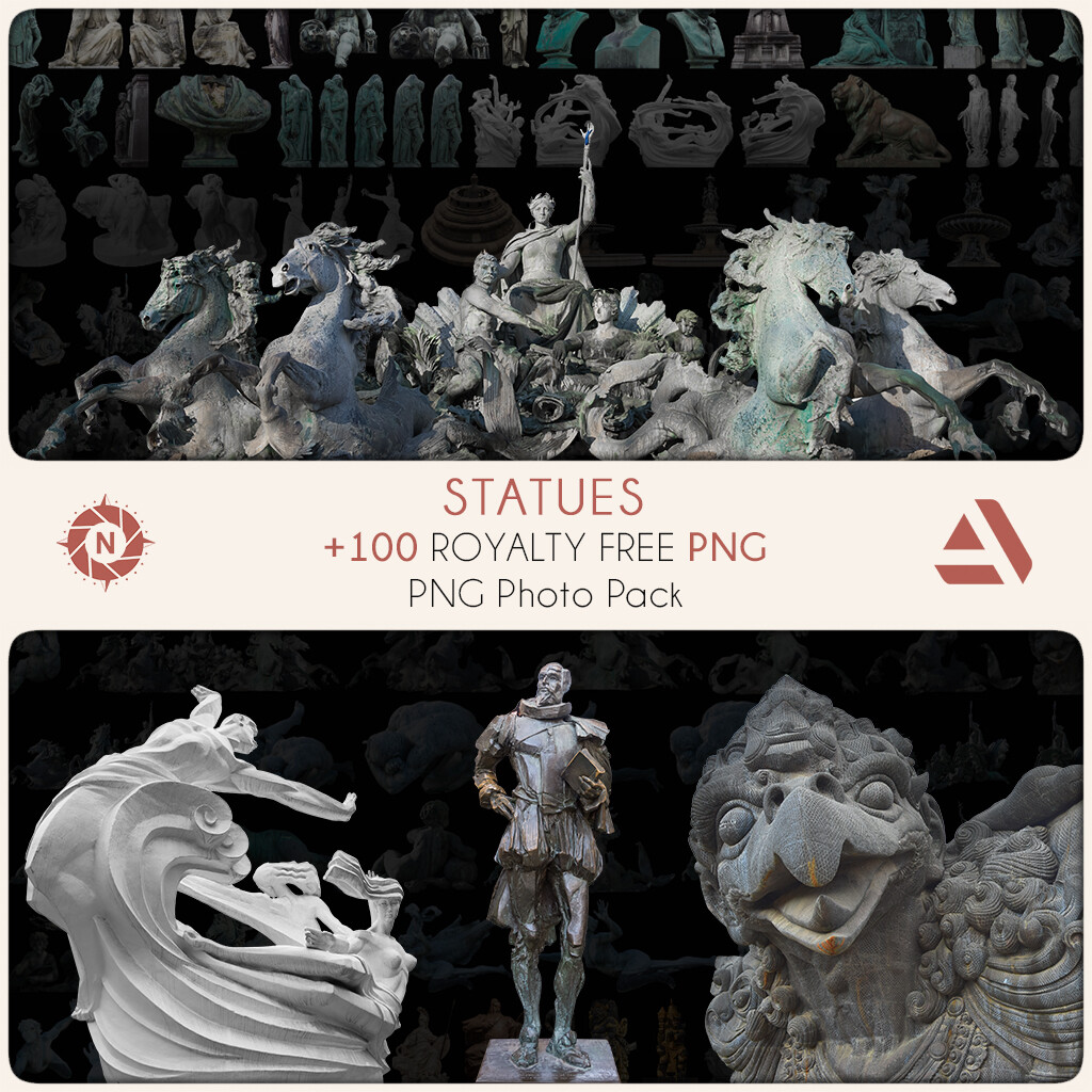 PNG Photo Pack: Statues 

https://www.artstation.com/a/7949085