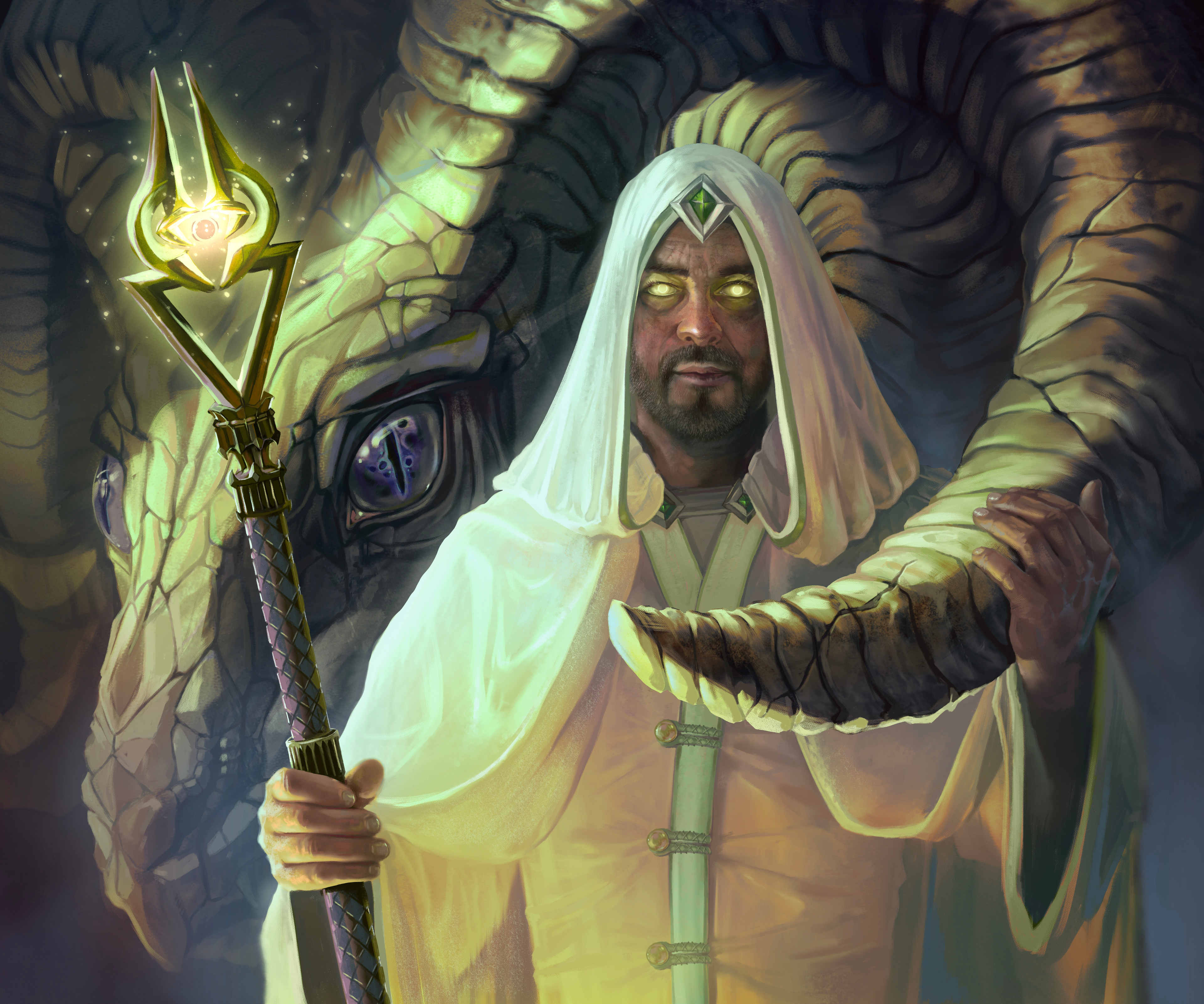 MTG Style card art of Hallet and Tulan.