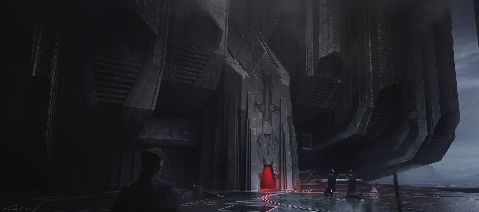Design language was meant to reflect the aesthetics of Rogue One's Vader Castle meeting room which was designed by my friend Brett Northcutt and myself.
