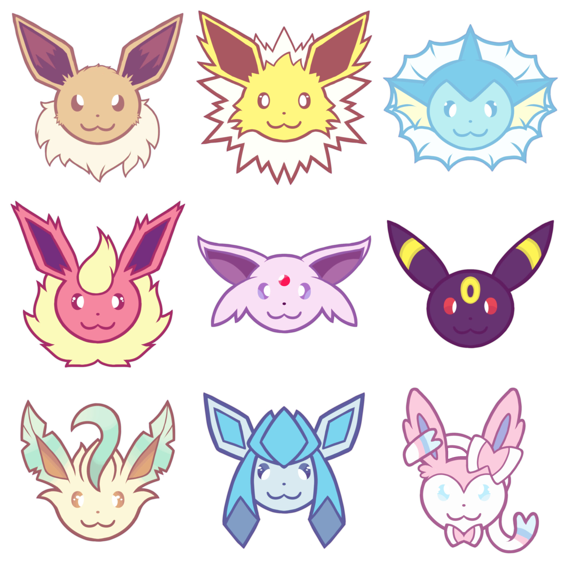 ArtStation - Eeveelution Collage, a Pokemon Fanart