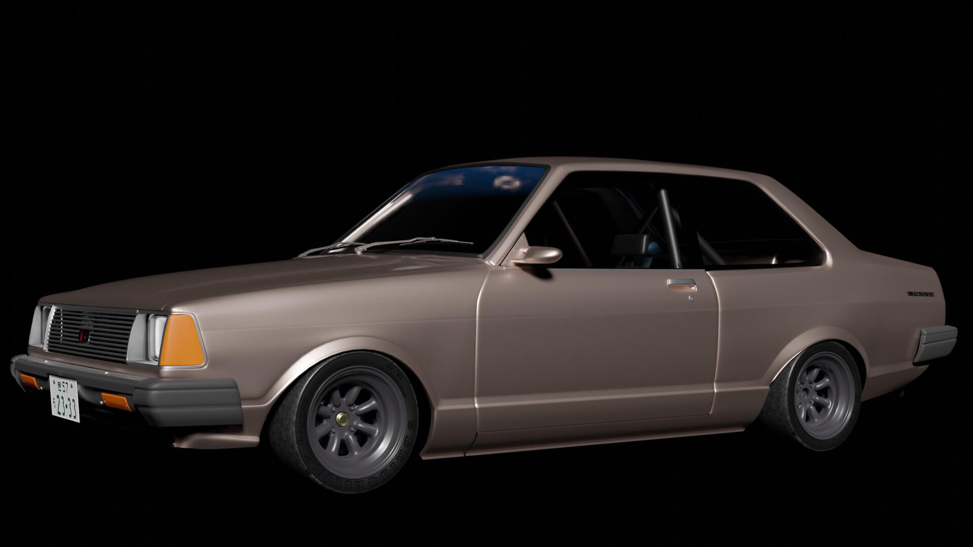 ArtStation - NISSAN SUNNY b310 sedan Datsun 140Y wheel watanabe ver