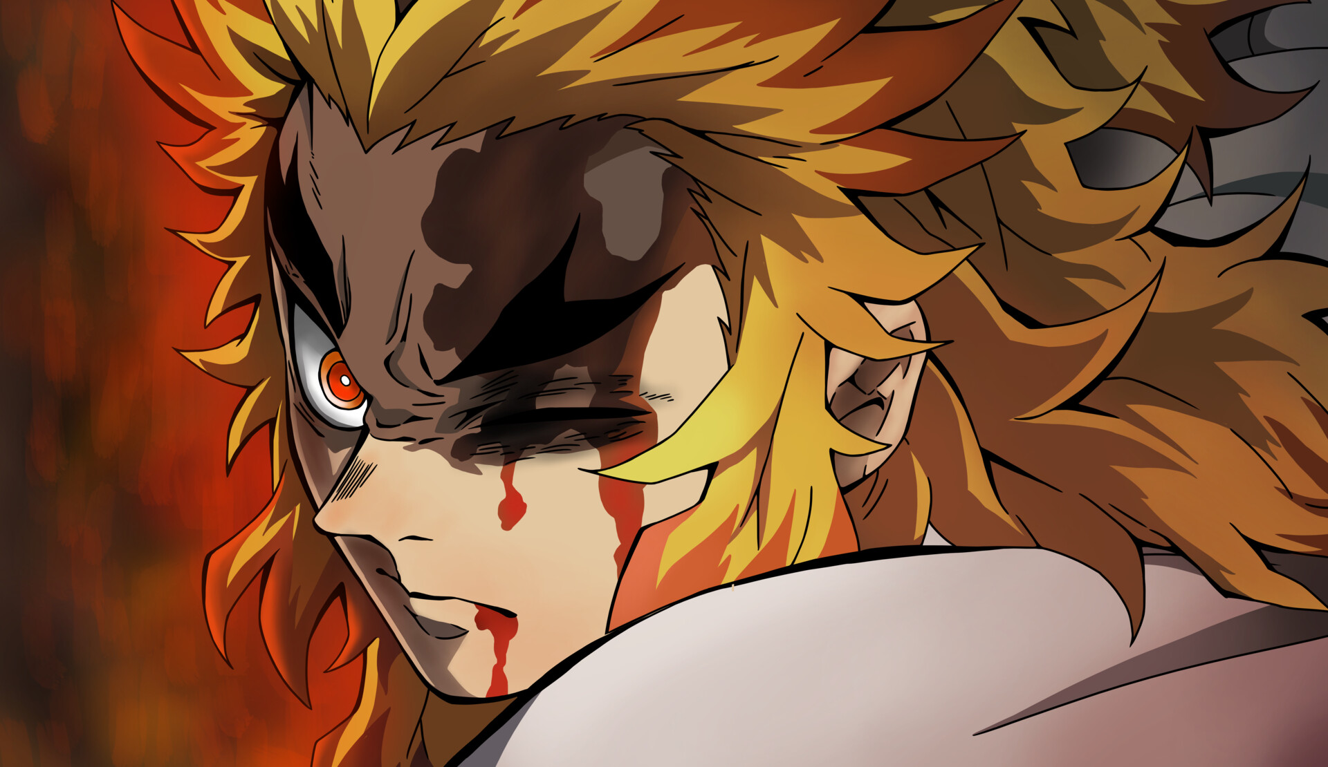 Artstation Kyojuro Rengoku Demon Slayer
