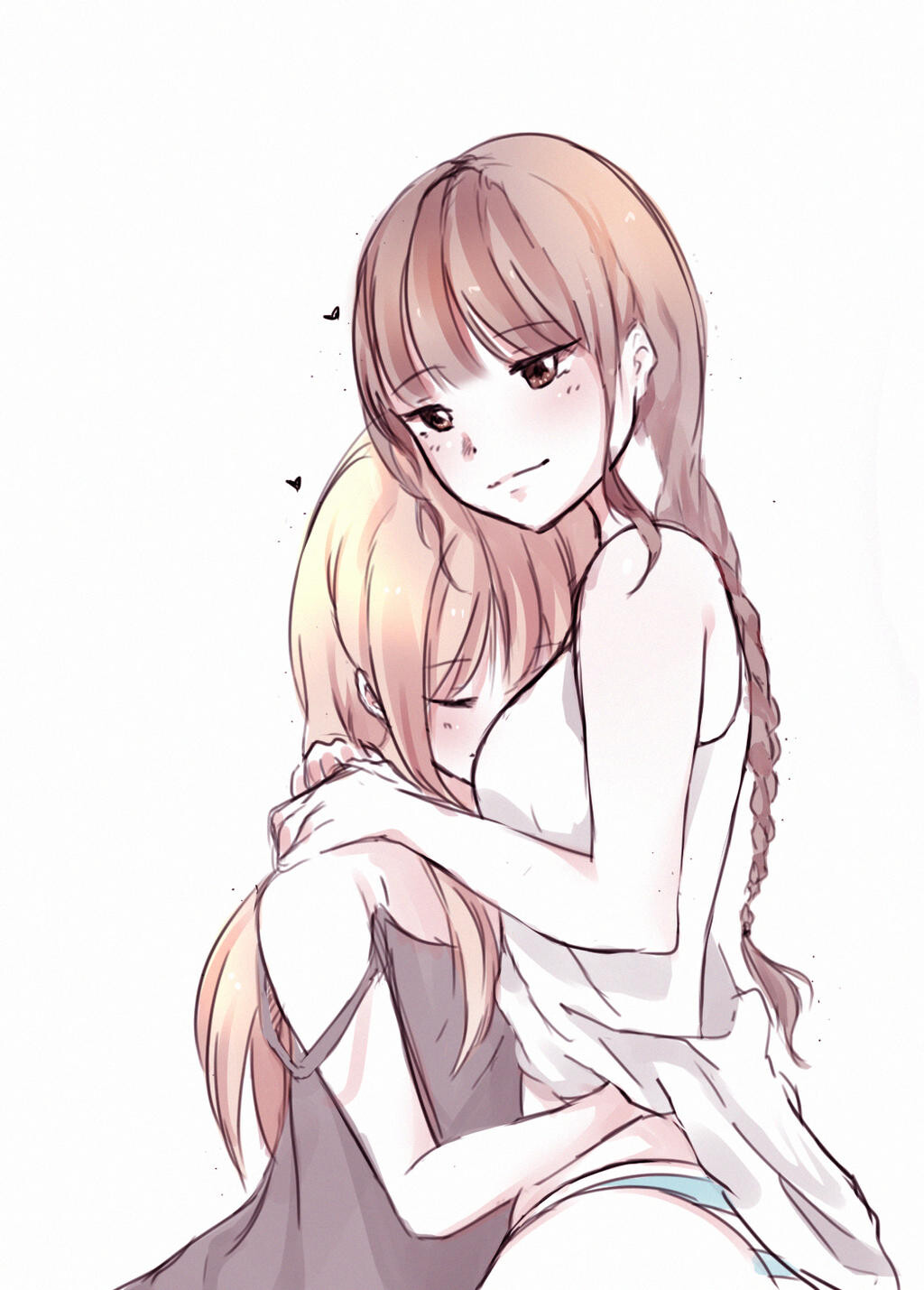 ArtStation - Two girls hugging