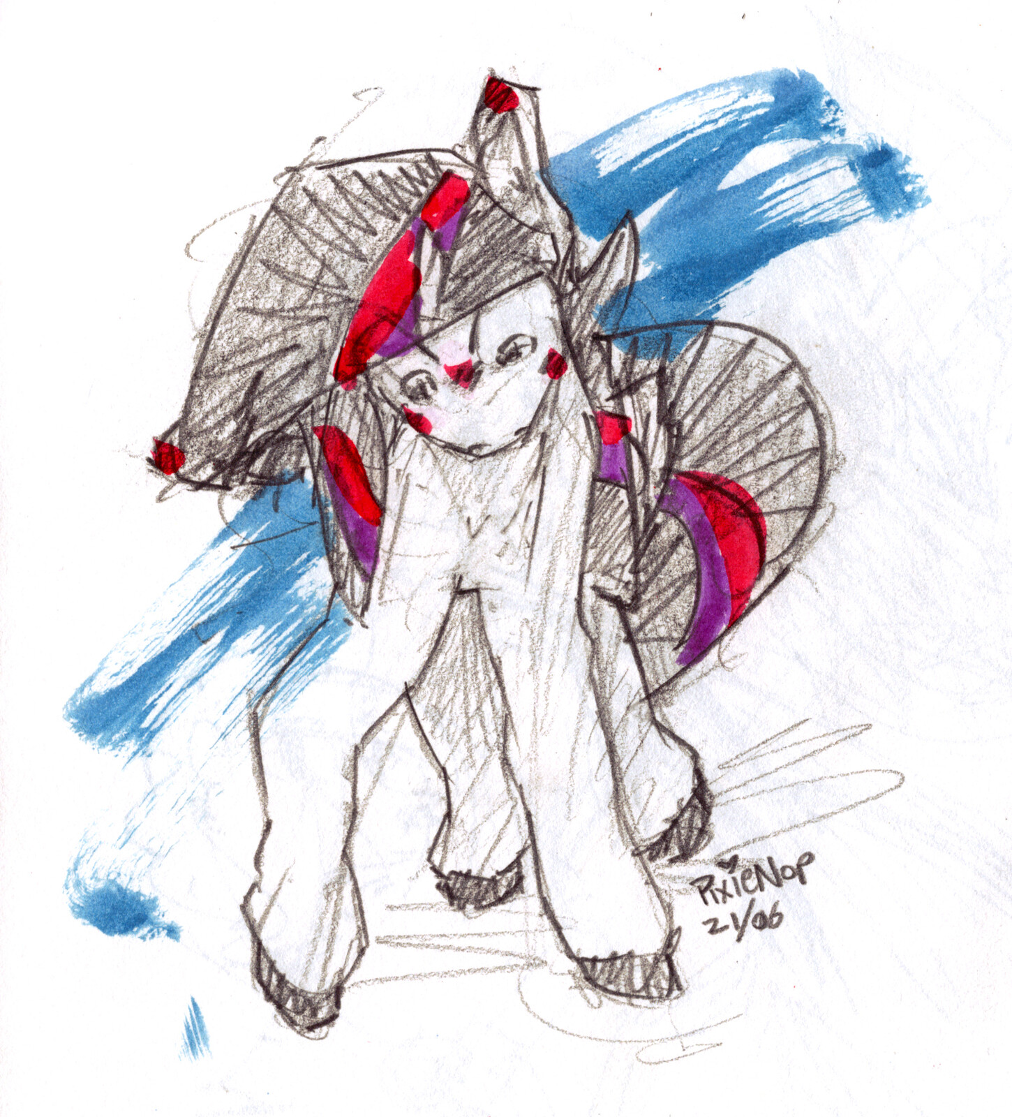 Sketch of Twilight, I'm not super happy with the close leg but it was a fun picture.