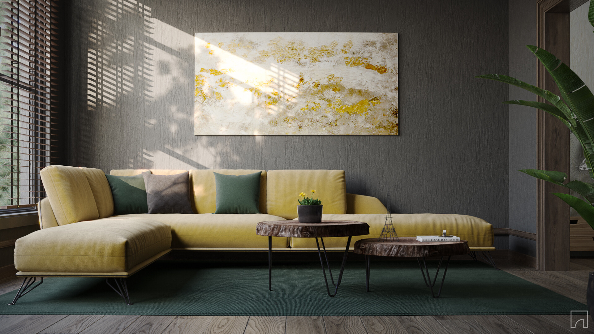 ArtStation Yellow&Green Living Room