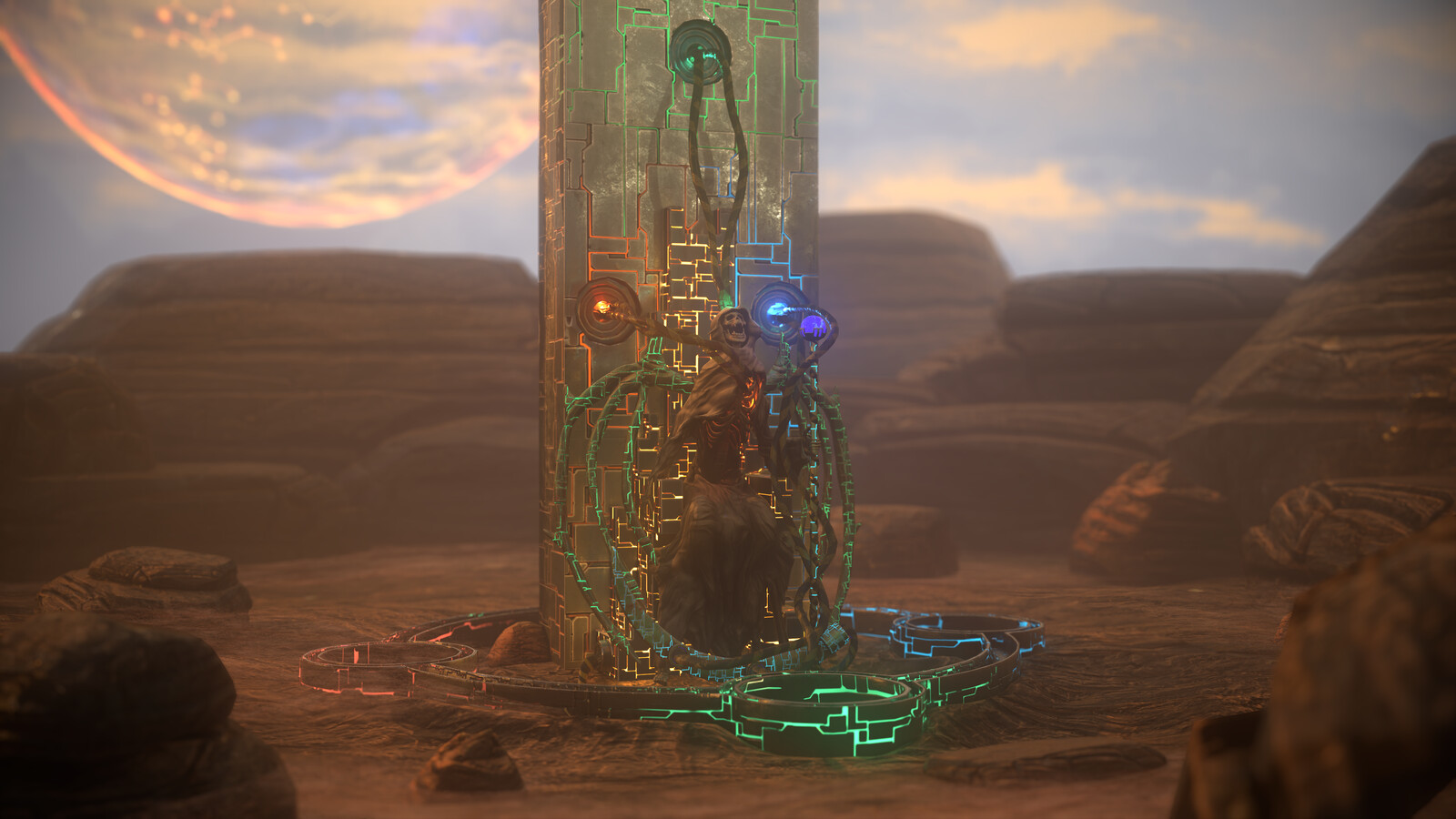 A closeup angle with the emission on.