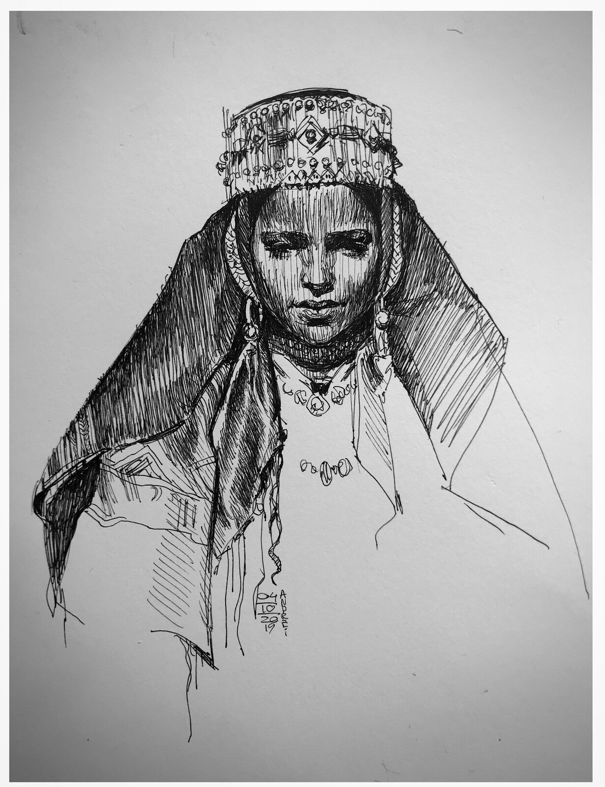 Traditional study of Moroccan girl