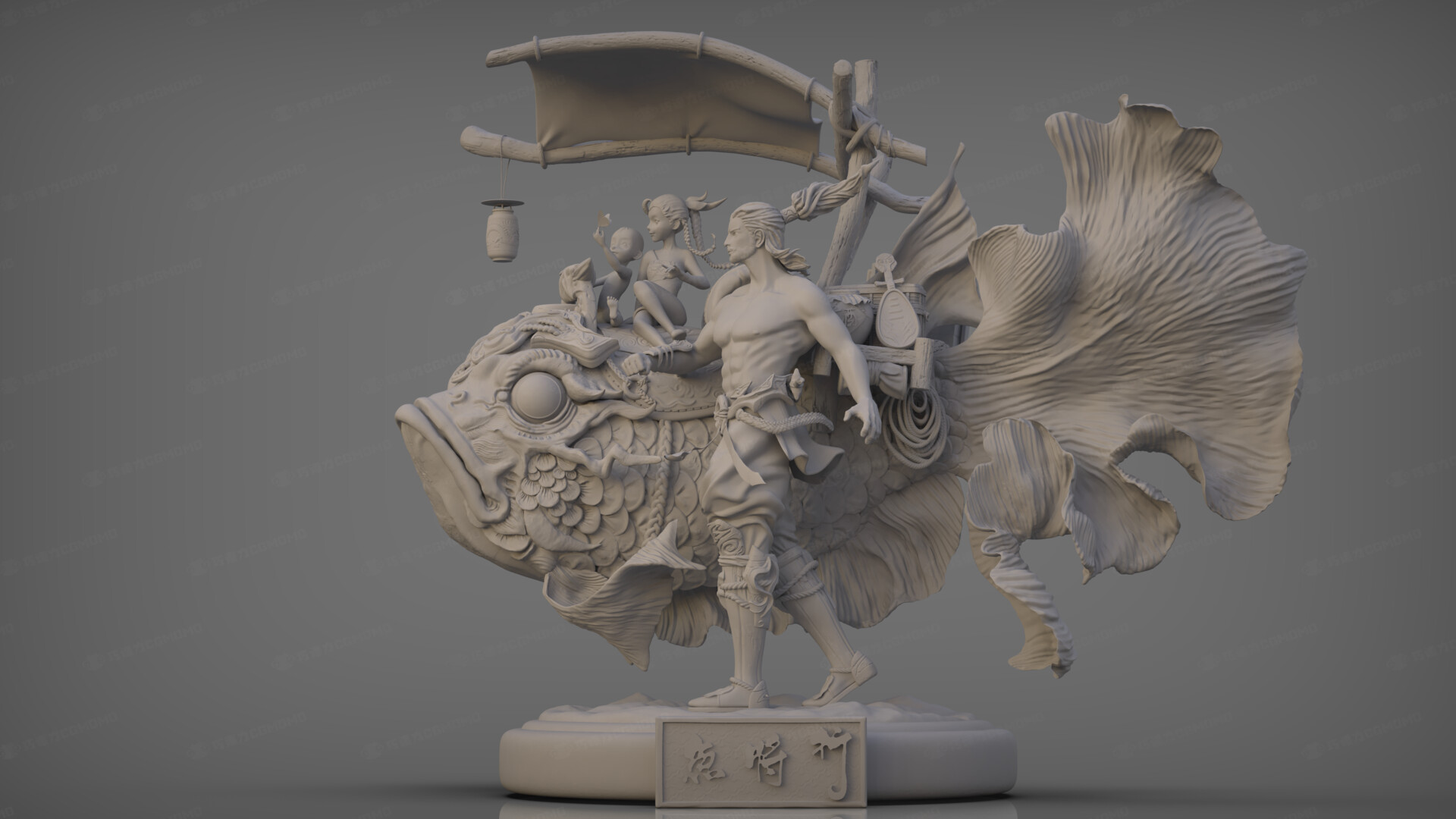 巧课力CGmomo - 王茜--ZB雕刻-临摹作品《鱼将行》