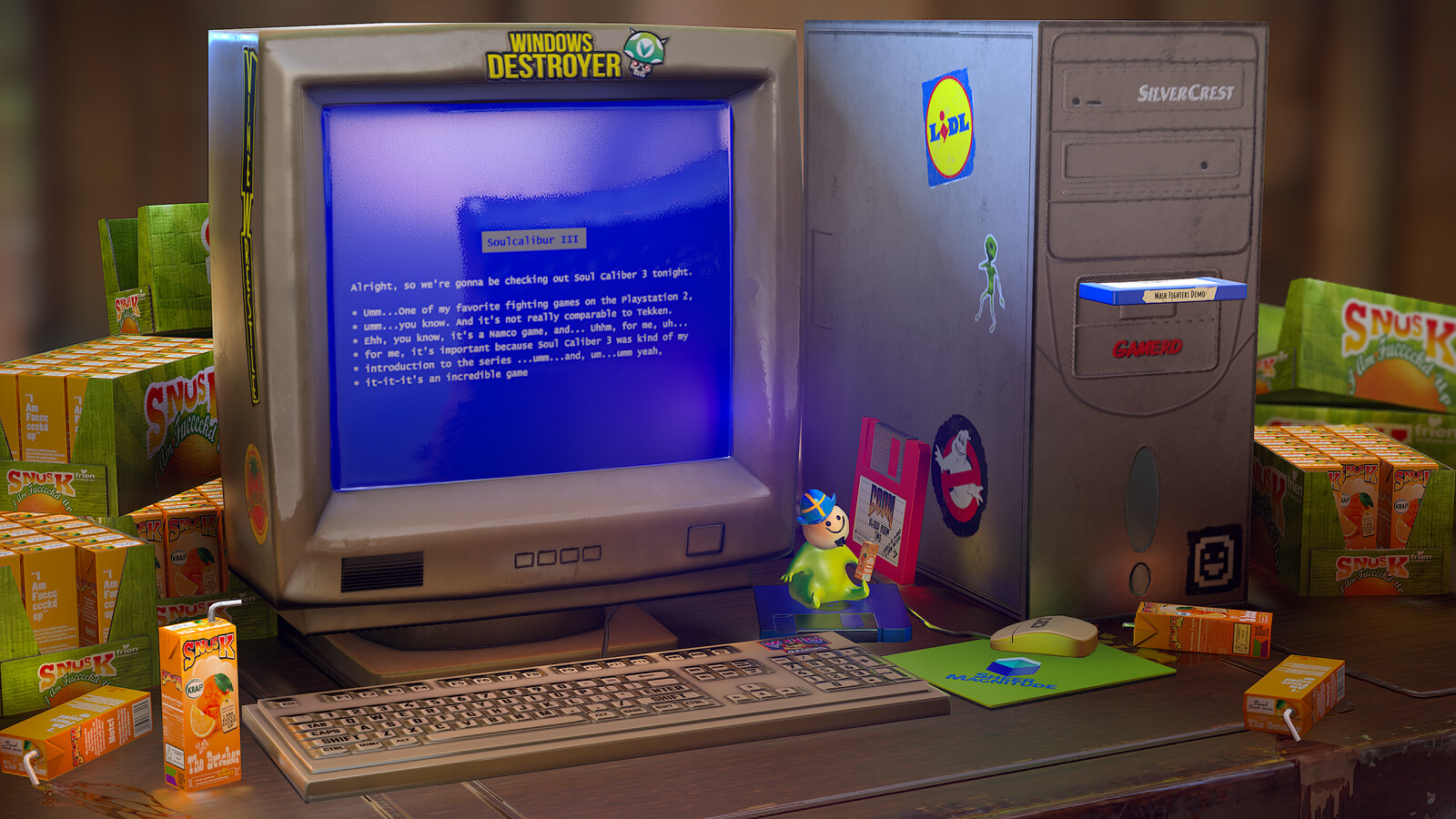 The scene rendered in marmoset toolbag.