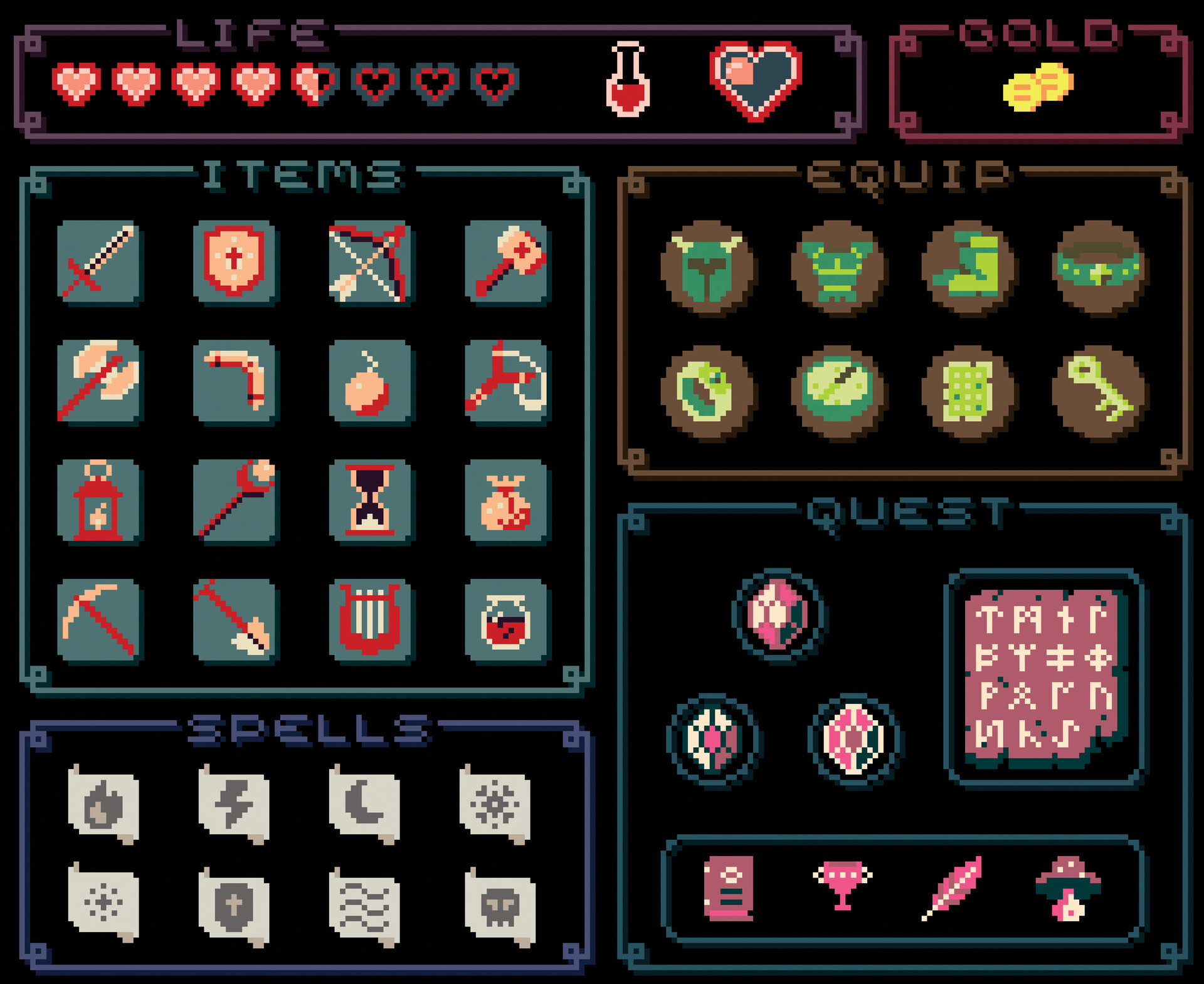ArtStation - 8-bit RPG inventory