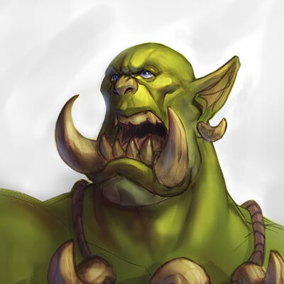 Orc head practice with new brushes