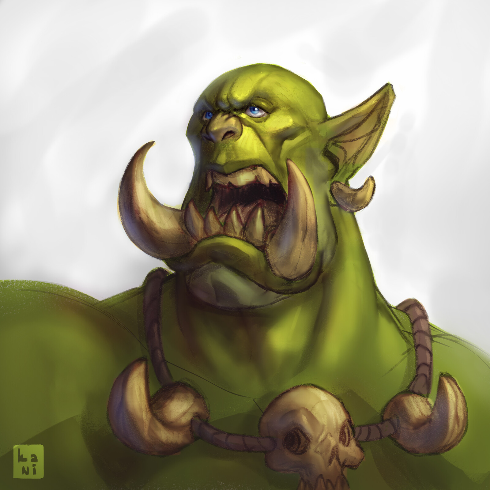 Orc head practice with new brushes