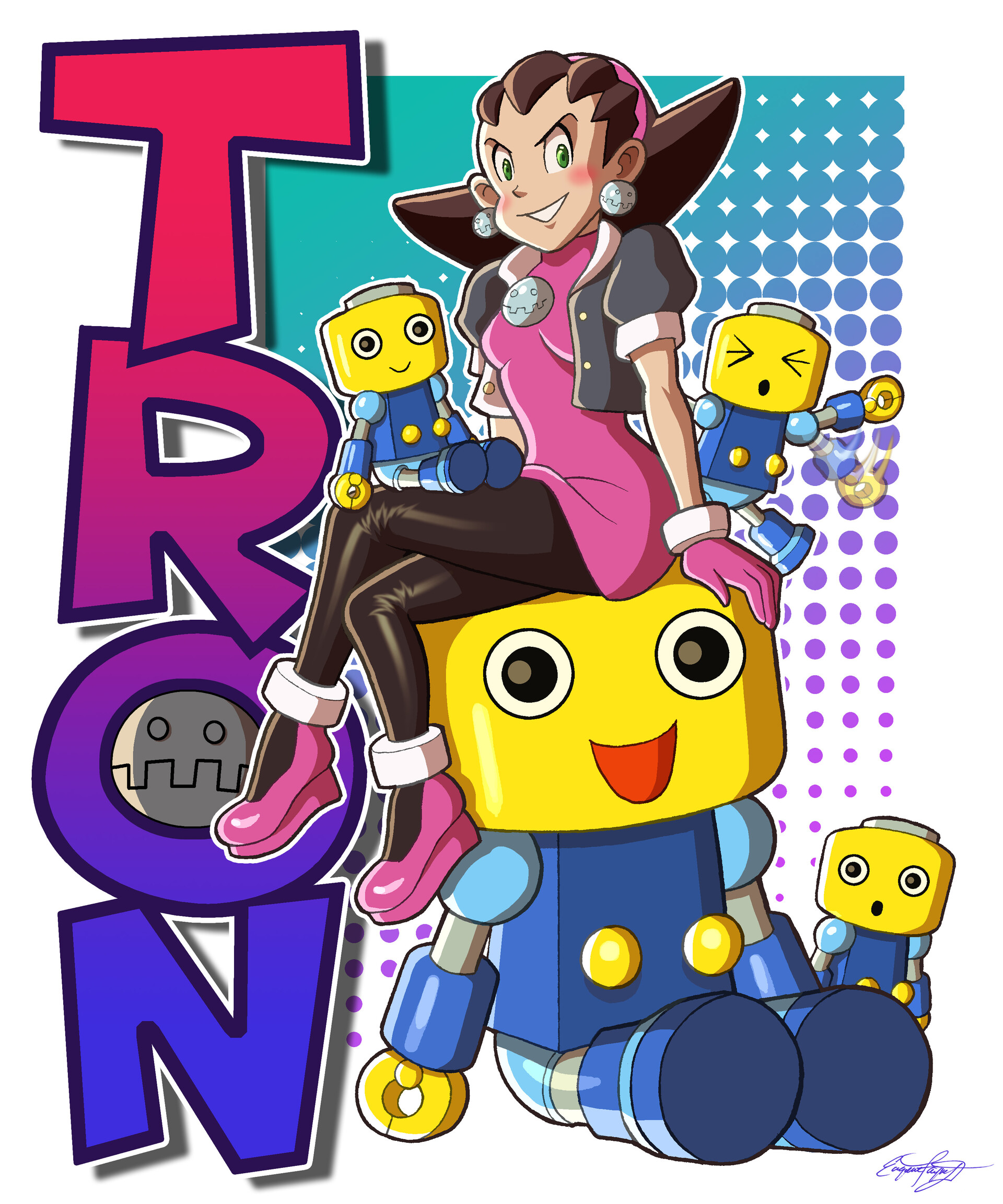 Capcom's Tron Bonne and her Servbots from the Megaman Legends series.