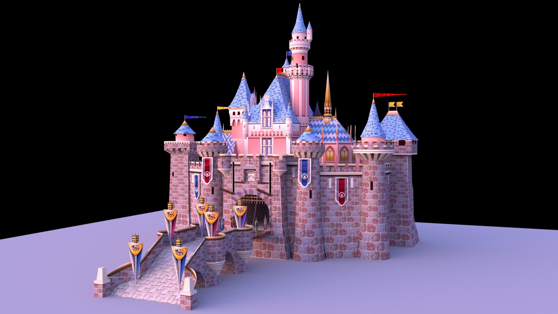 ArtStation - Disney California Castle model