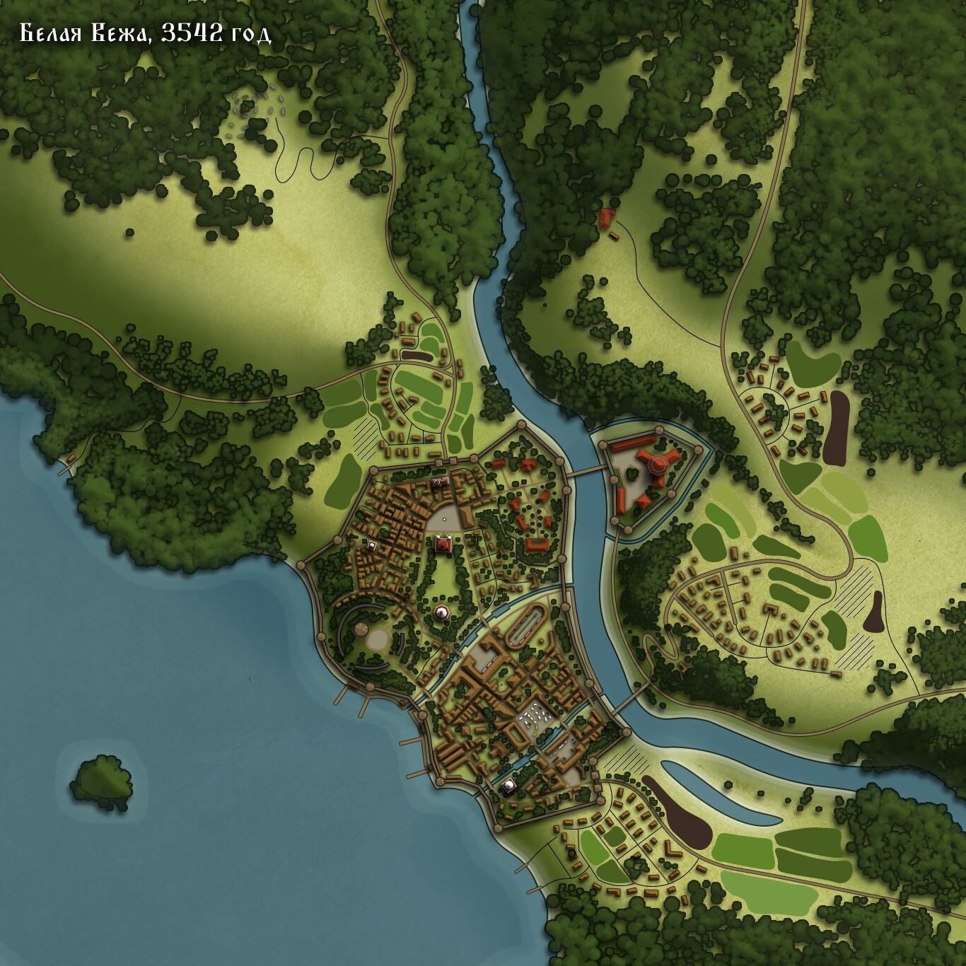 ArtStation - Map of the medieval city