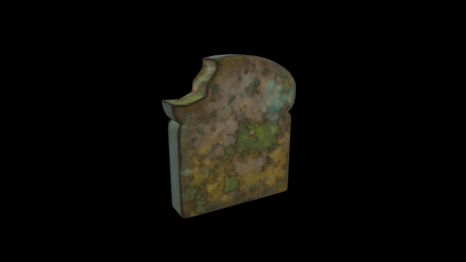 Moldy bread found in a sewer. Game ready and made in Maya, painted in Substance Painter. 