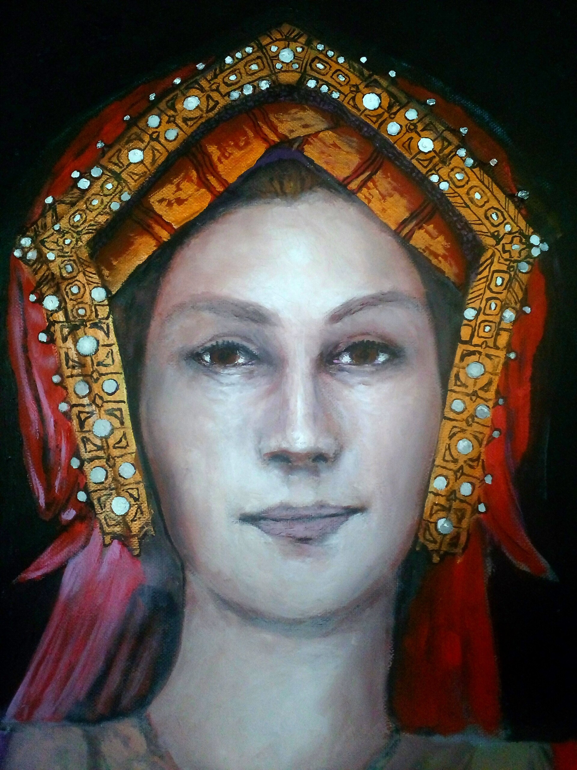 ArtStation - Queen Anne Boleyn - oil painting progress