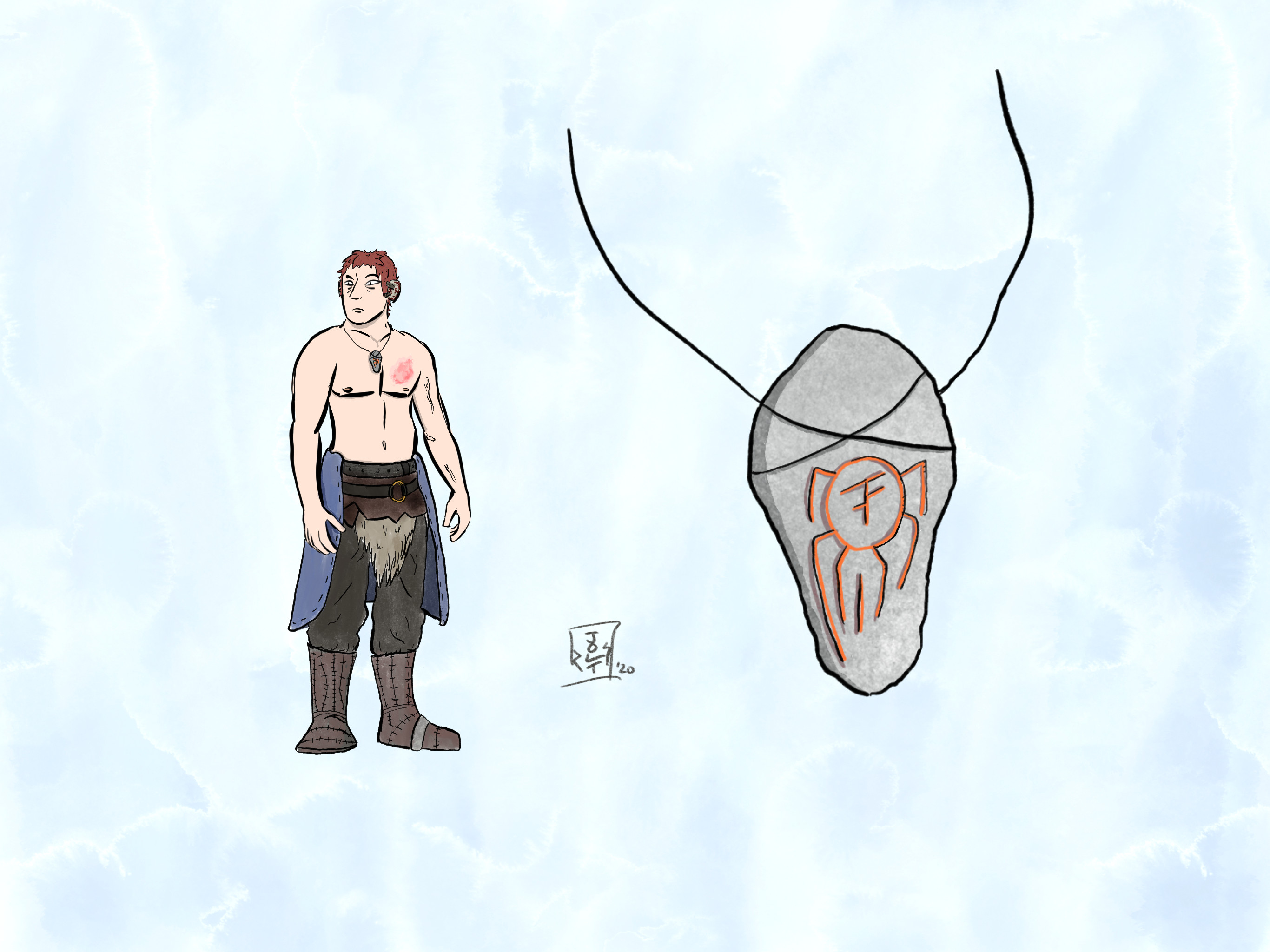 Acastus &amp; his family runic pendant