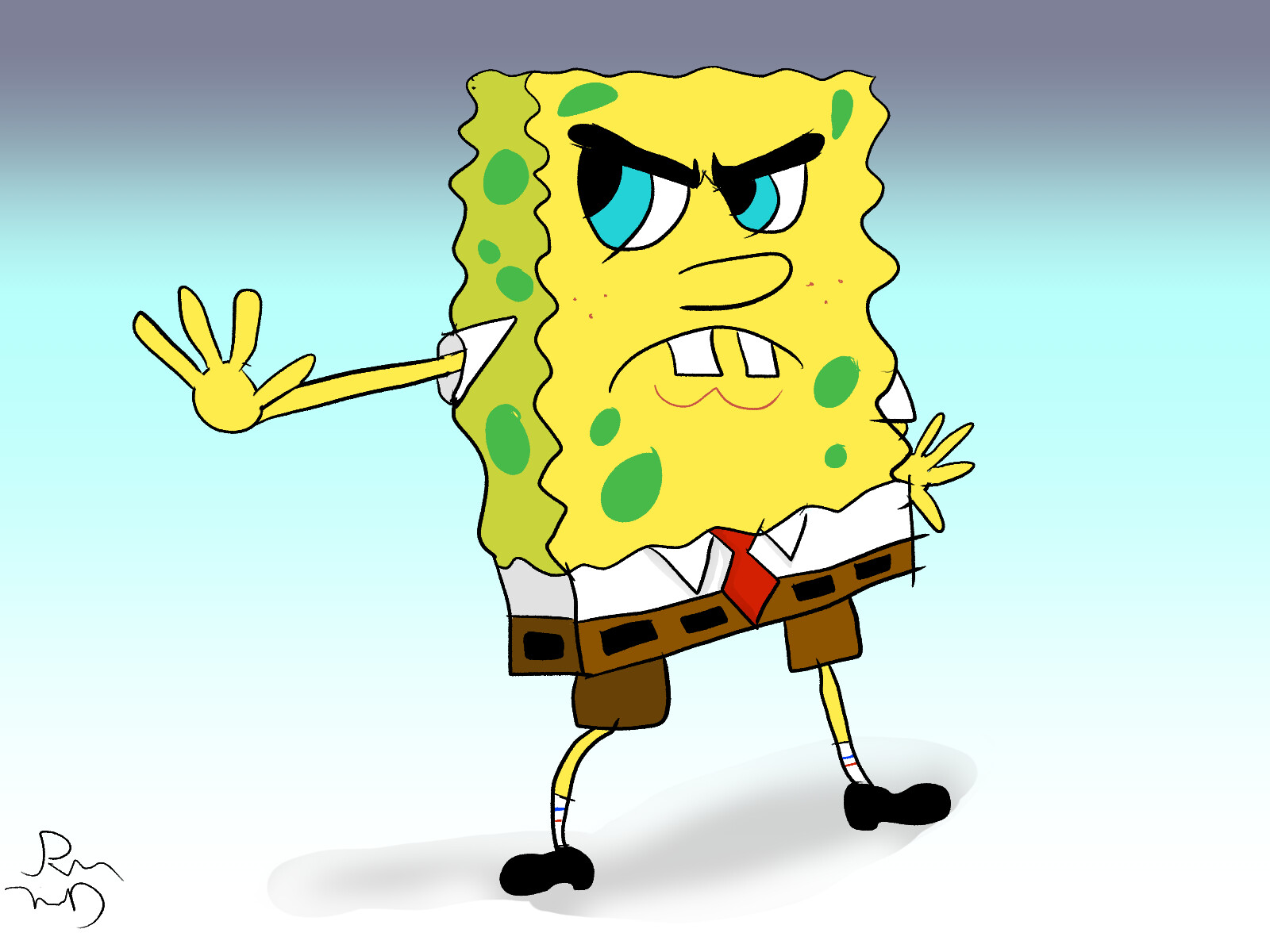 angry spongebob gif