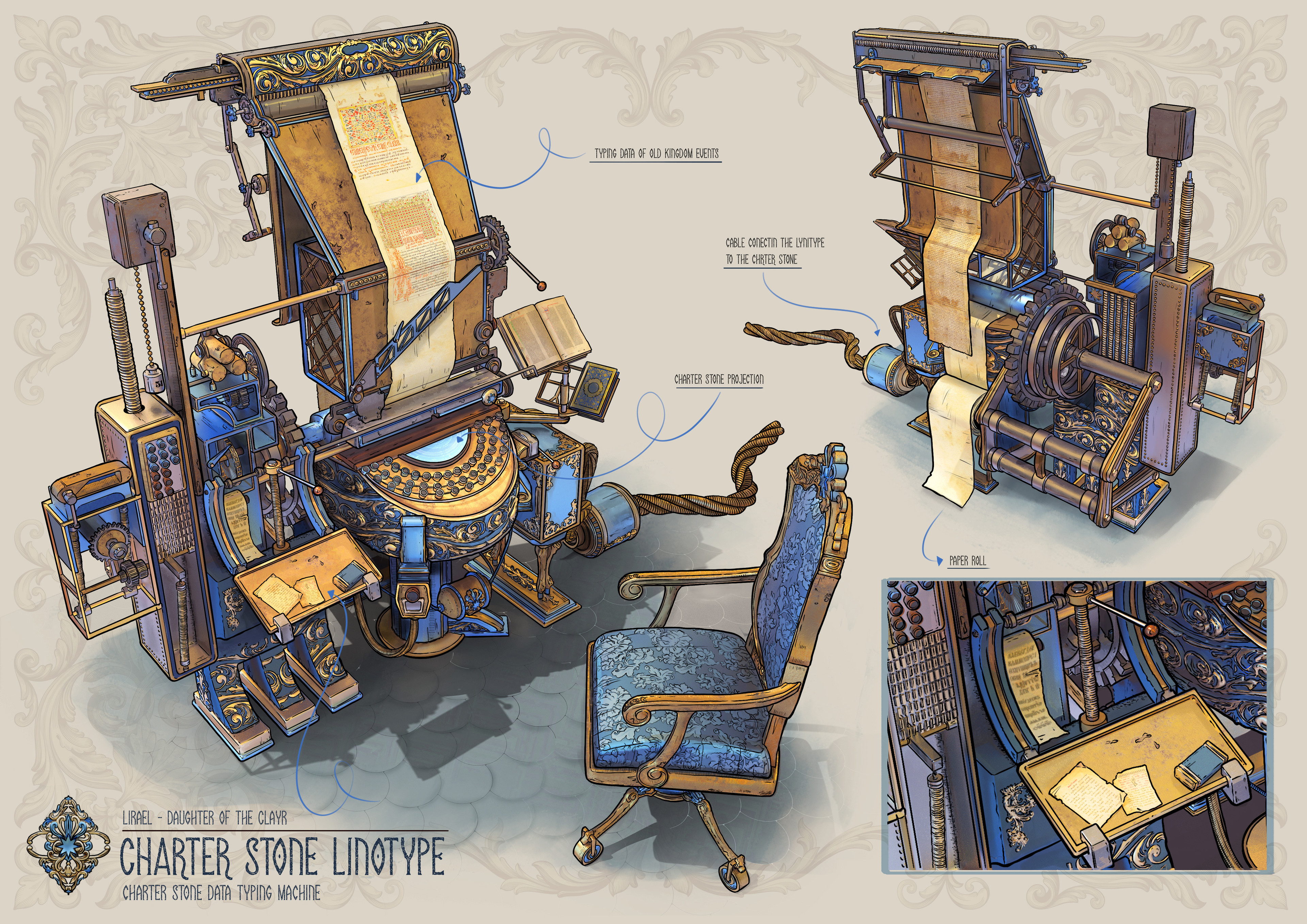 Lirael - Charter Stone Linotype Machine 