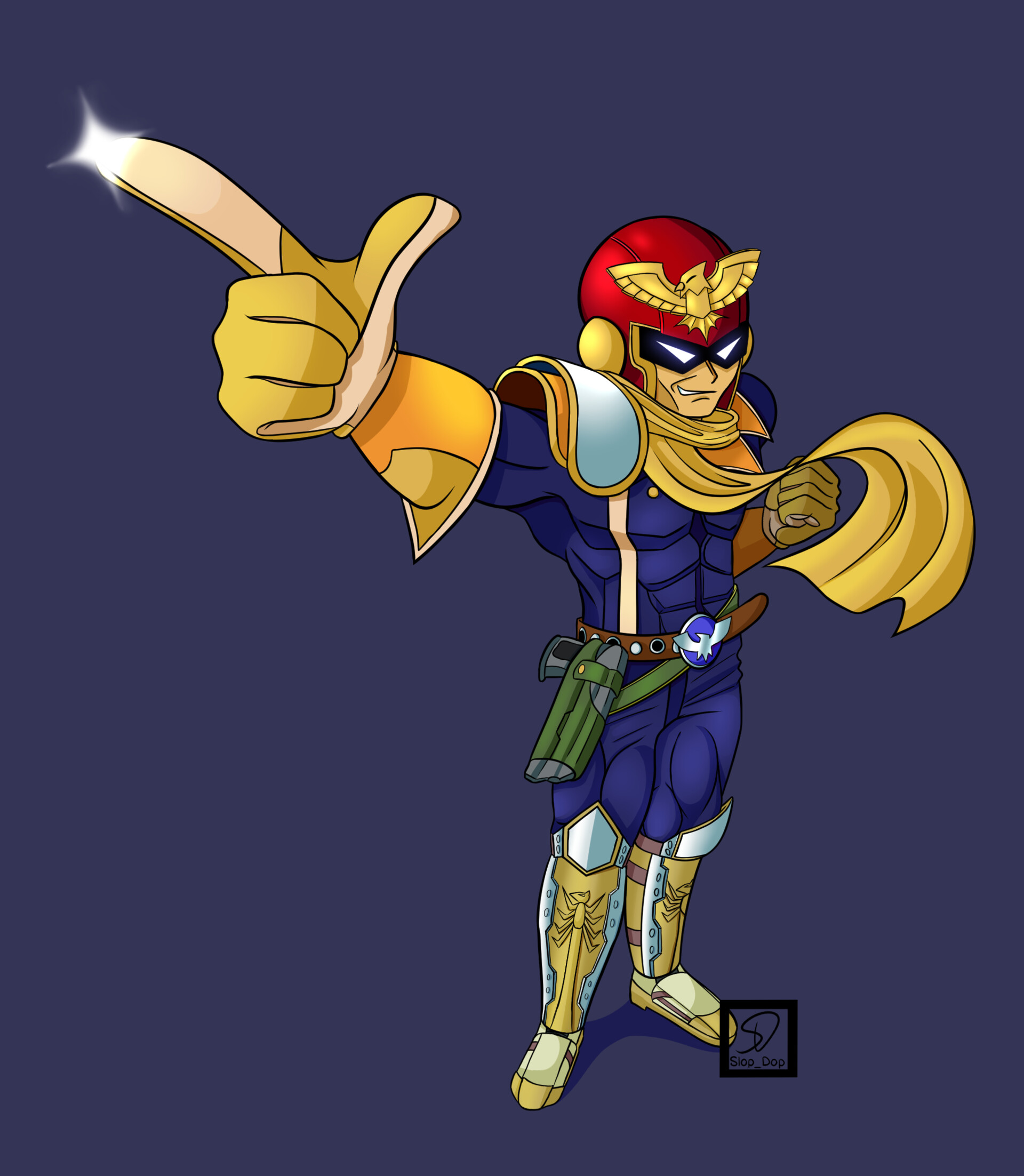 artwork of the protagonist of the F-Zero series.