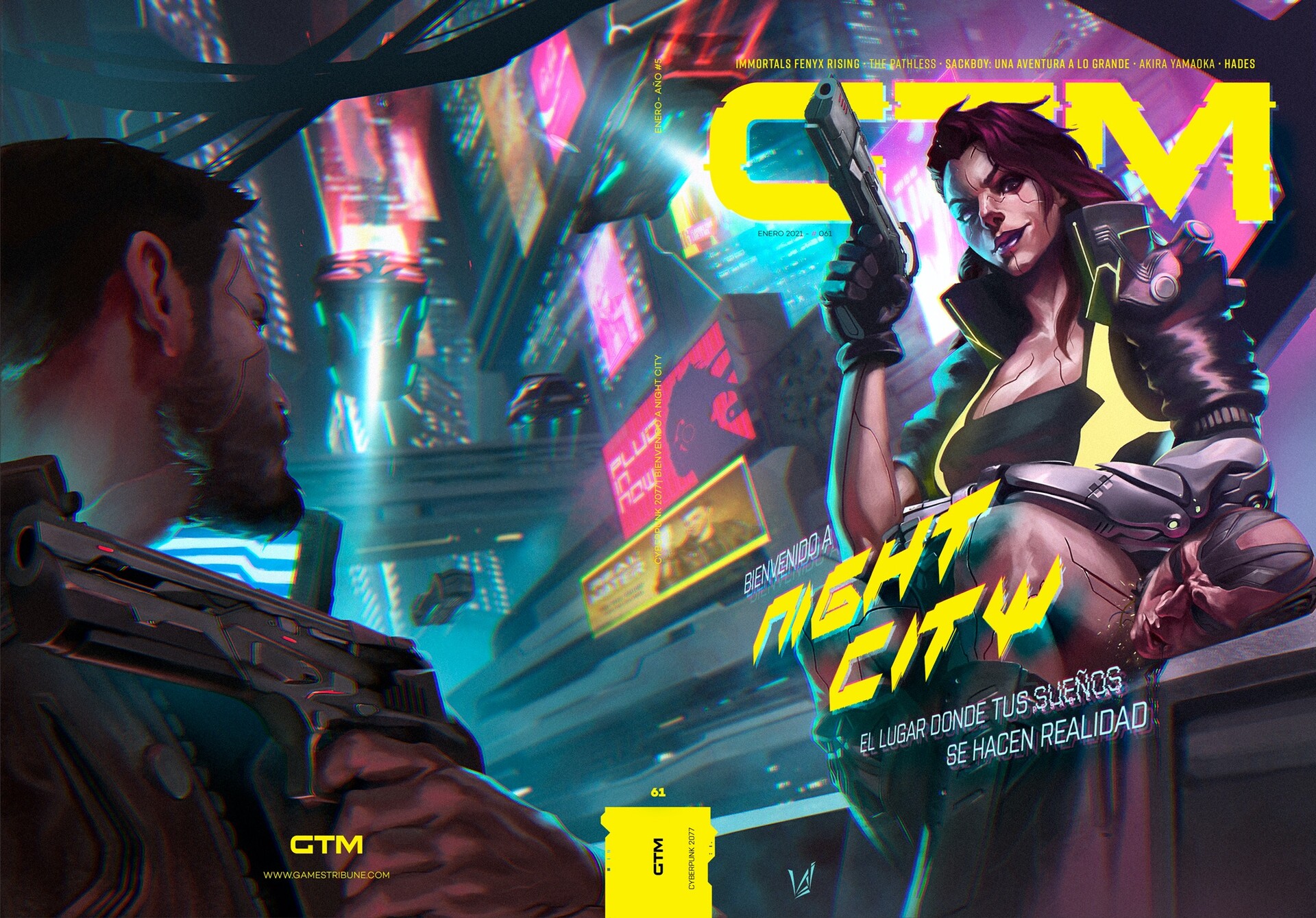 Álvaro Jiménez - Cyberpunk 2077 Games Tribune Magazine Cover Art