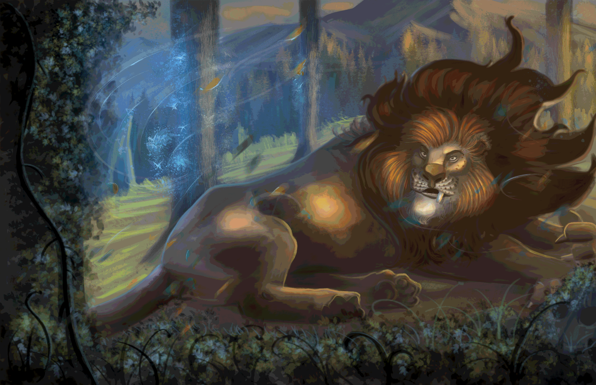ArtStation - Forest Lion King