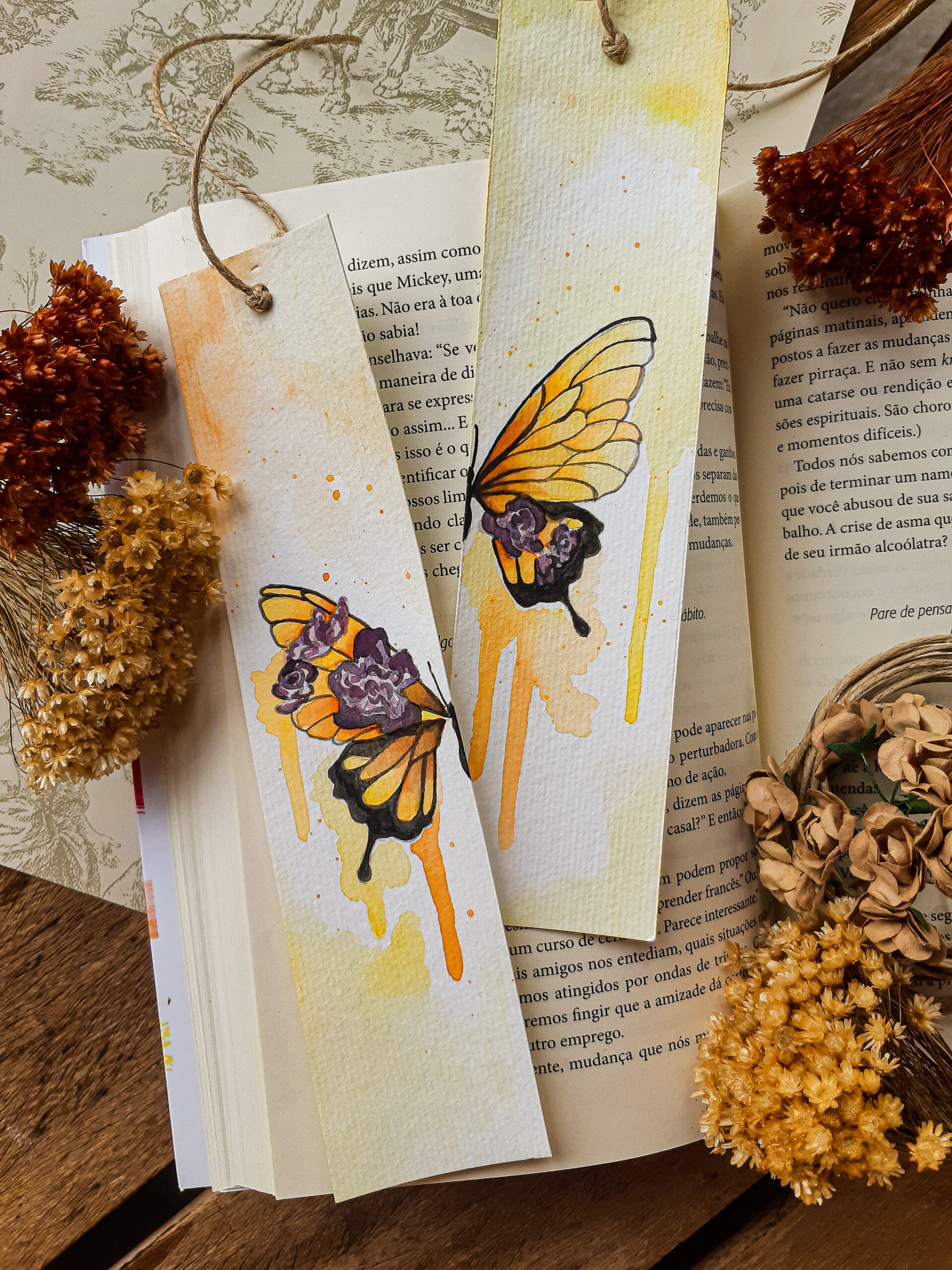 Botanical Butterfly Watercolor Bookmarks Cute Paper Bookmarks