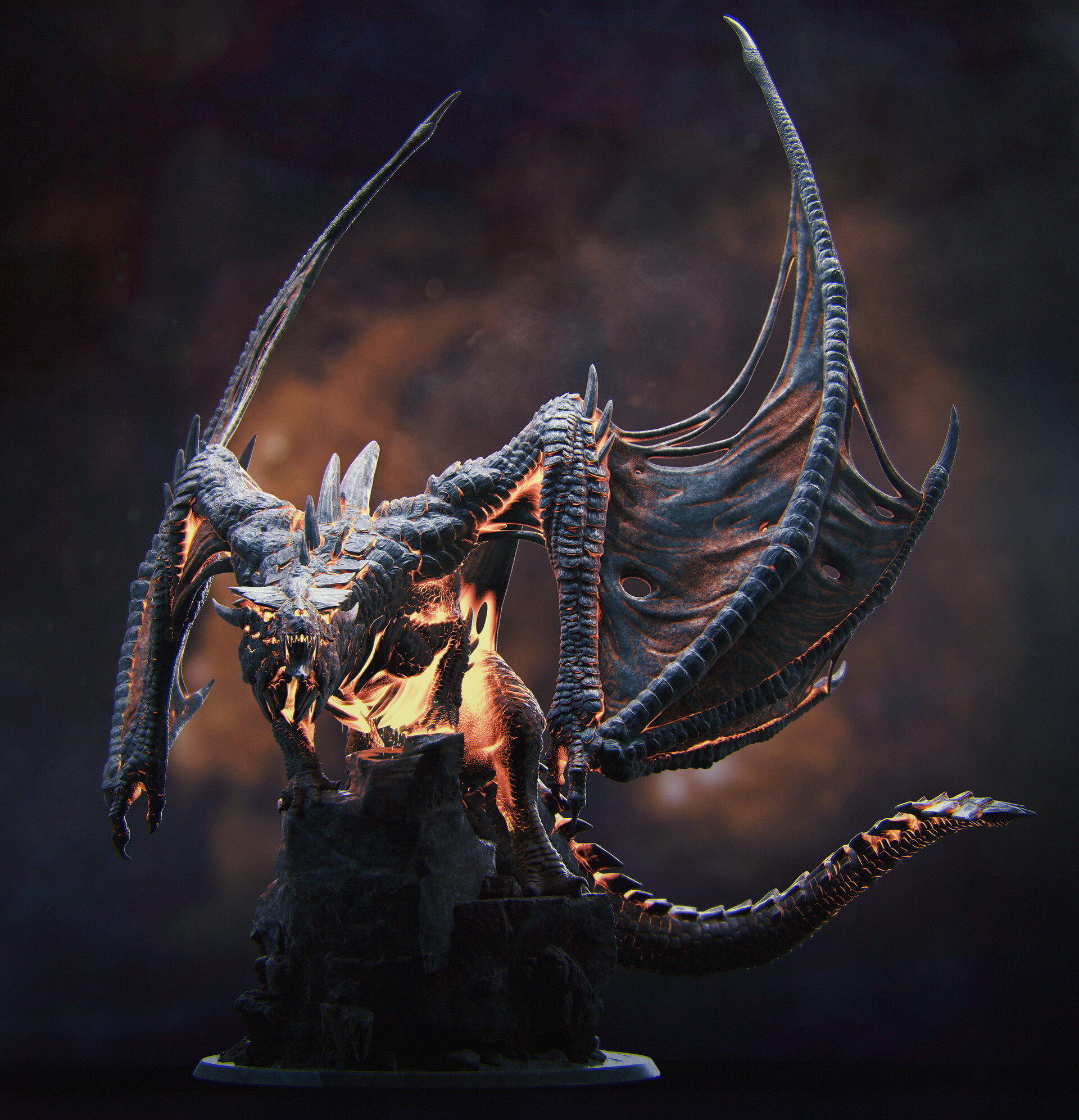 3D Printable Elder Magma Dragon by Rescale Miniatures