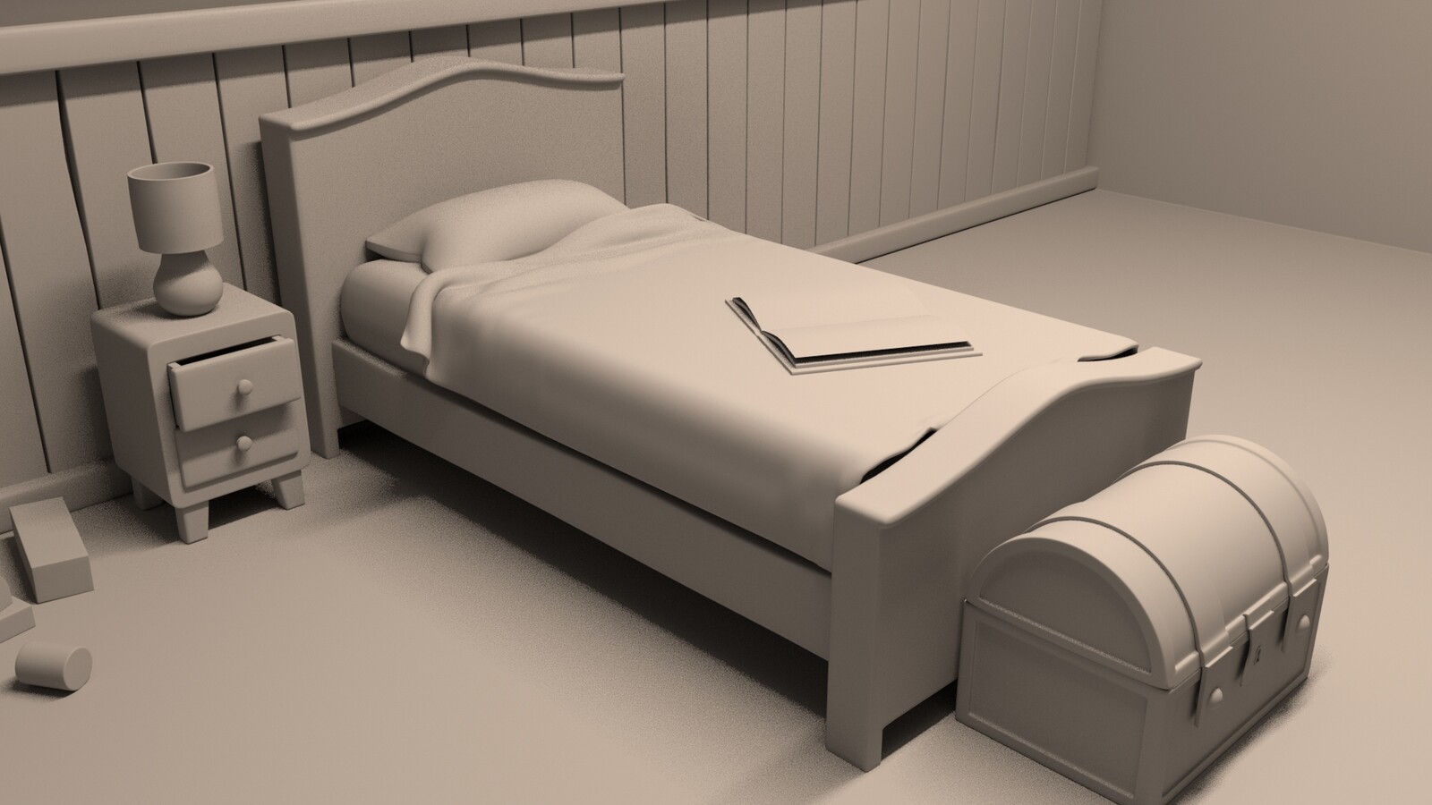Bedroom Interior Assets I modelled