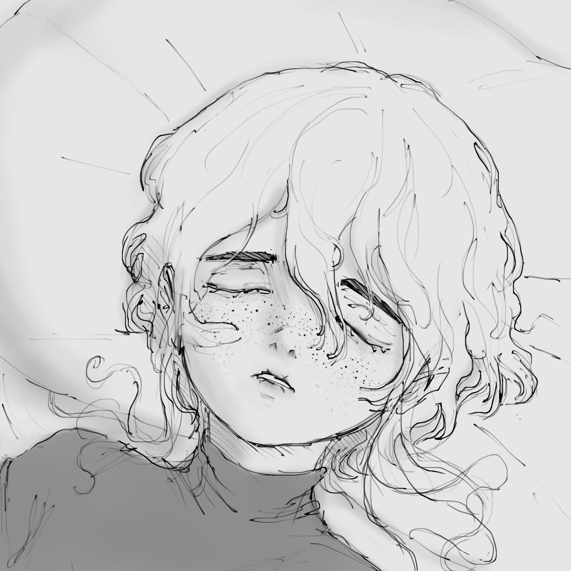 Sleeping Girl - Drawing - DEMORIE