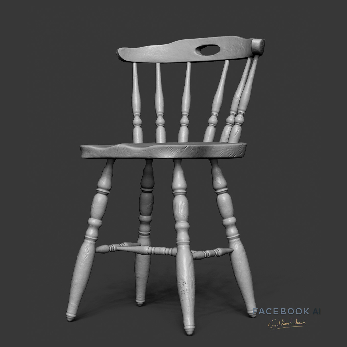 Chair asset, done in ZBrush