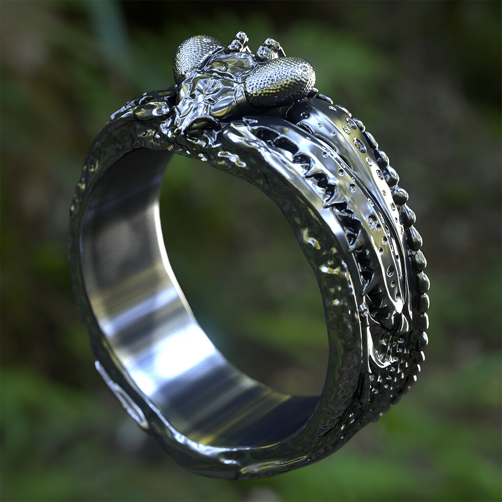 mantid ring zbrush model rendered in Redshift for Maya