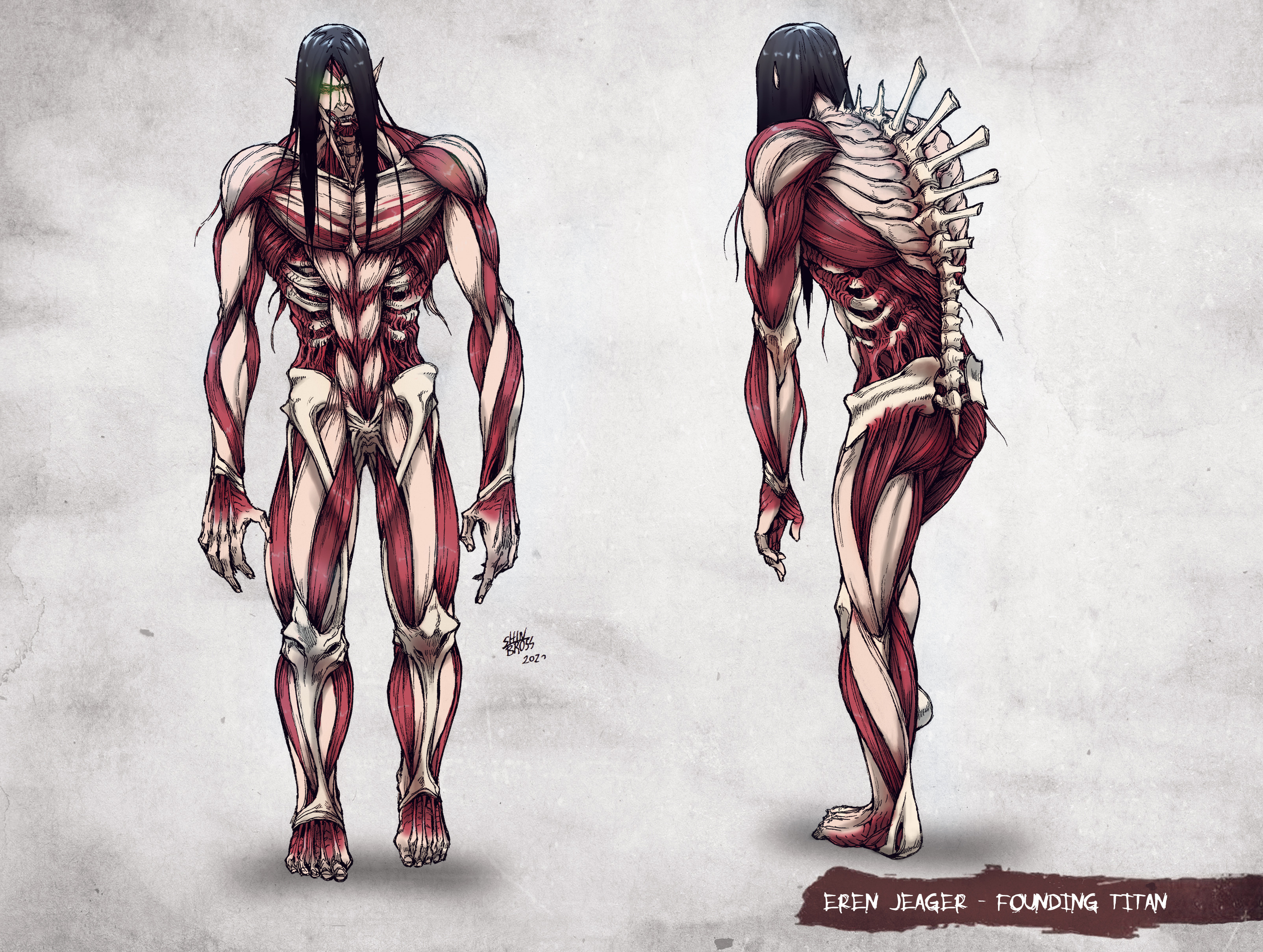 Artstation Eren Jaeger Founding Titan Aot Charachter Design