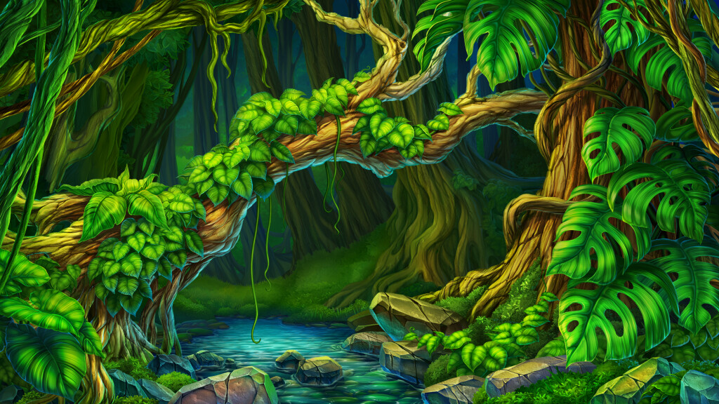 ArtStation - Jungle themed slot machine Background