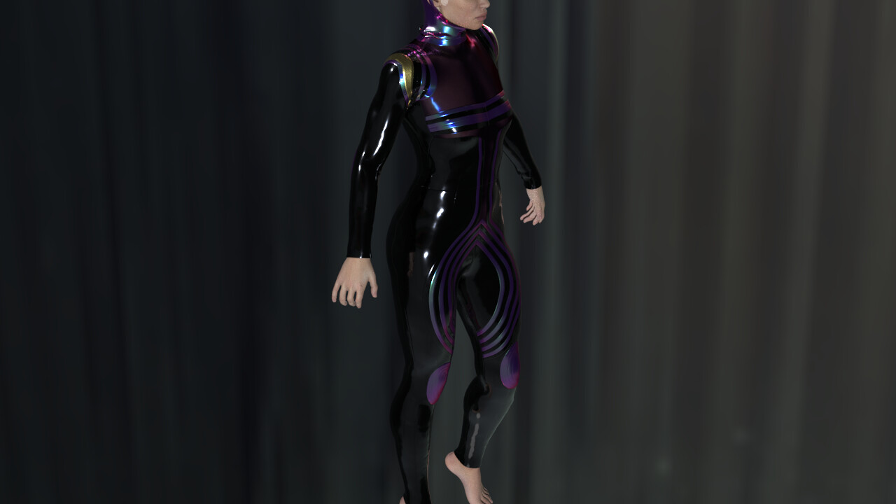 Catsuit spacesuit designed and rendered in Clo3D by Suzana Pezo Sommerfeld