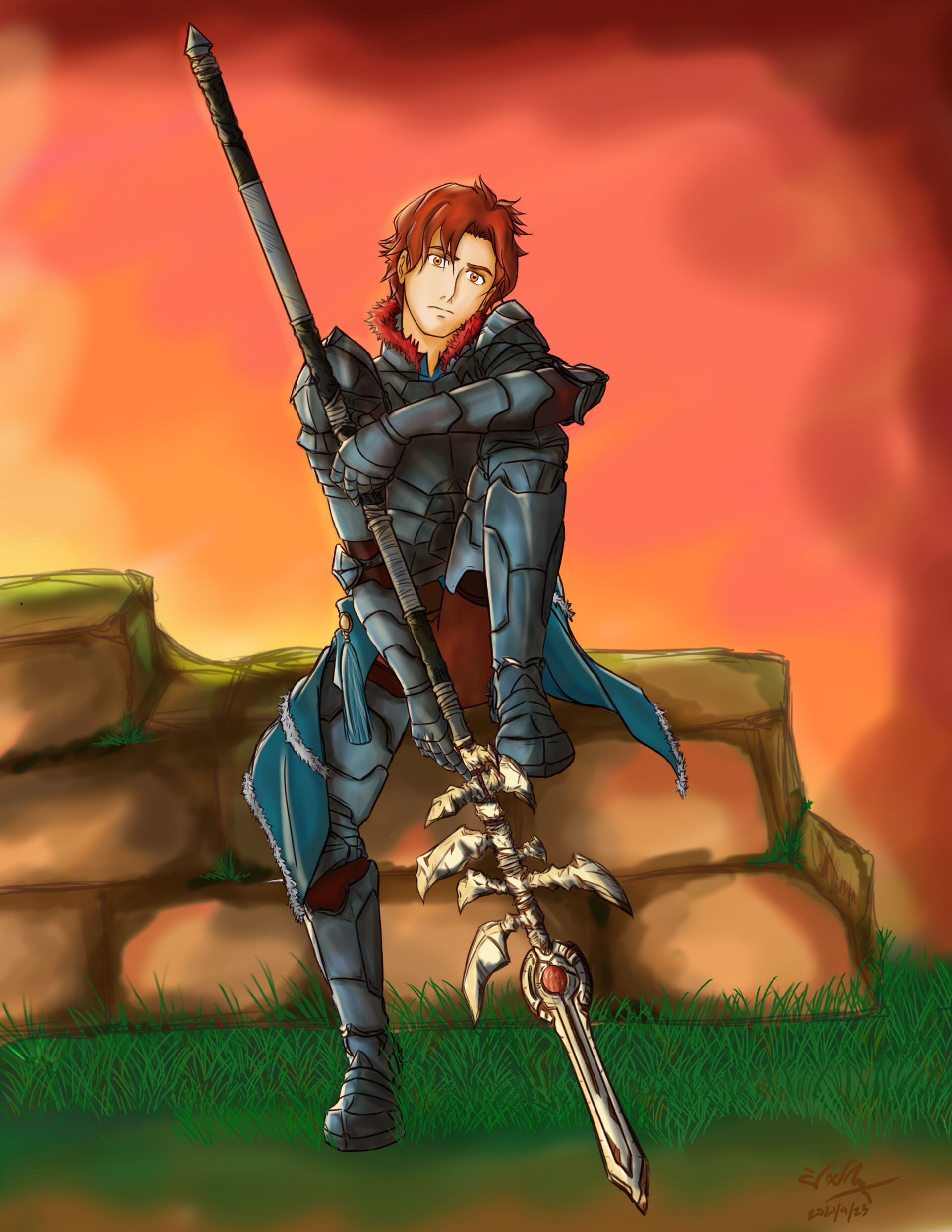 ArtStation Sylvain and the Lance of Ruin (from Fire Emblem Three Houses)