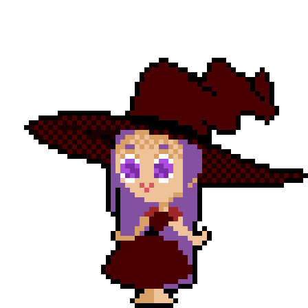 ArtStation - Witch Anime Girl Pixel Art from my game