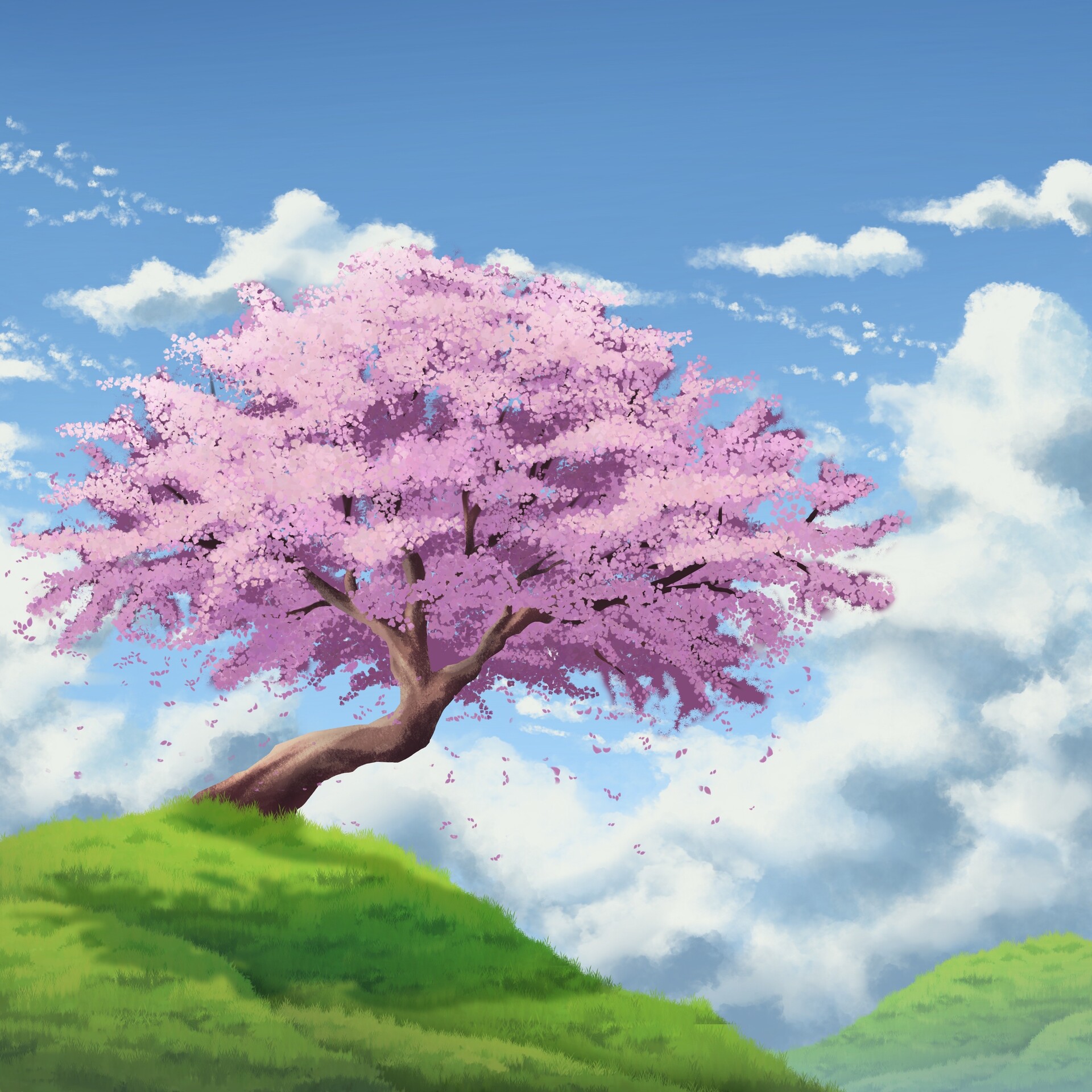 Premium Photo | Anime sakura blossoms, pink sakura flowers on a tree in  pink tones