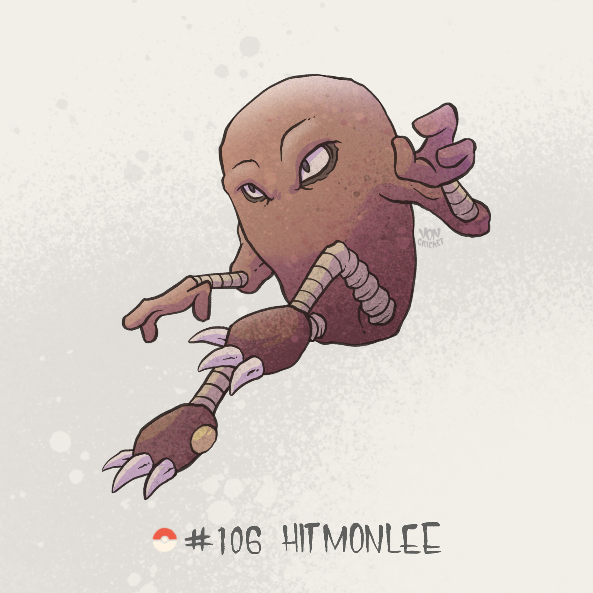 106 - Hitmonlee [Regular & - Illustrated Toon Pokedex