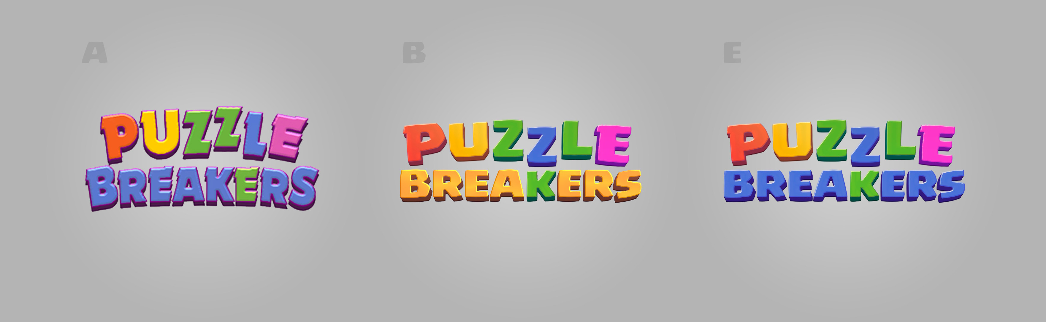 The searching for a way to show the feature of match 3 gameplay in the game logo (didn't use in the final logo).