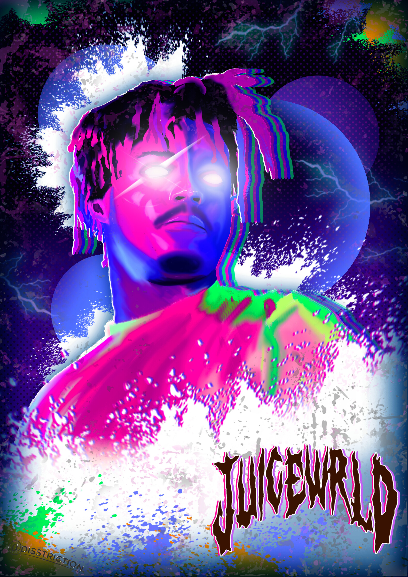 Juice Wrld Fan Art 20x20 Original Artwork by Ghost 👻 ..2nd piece is 24x36  $235