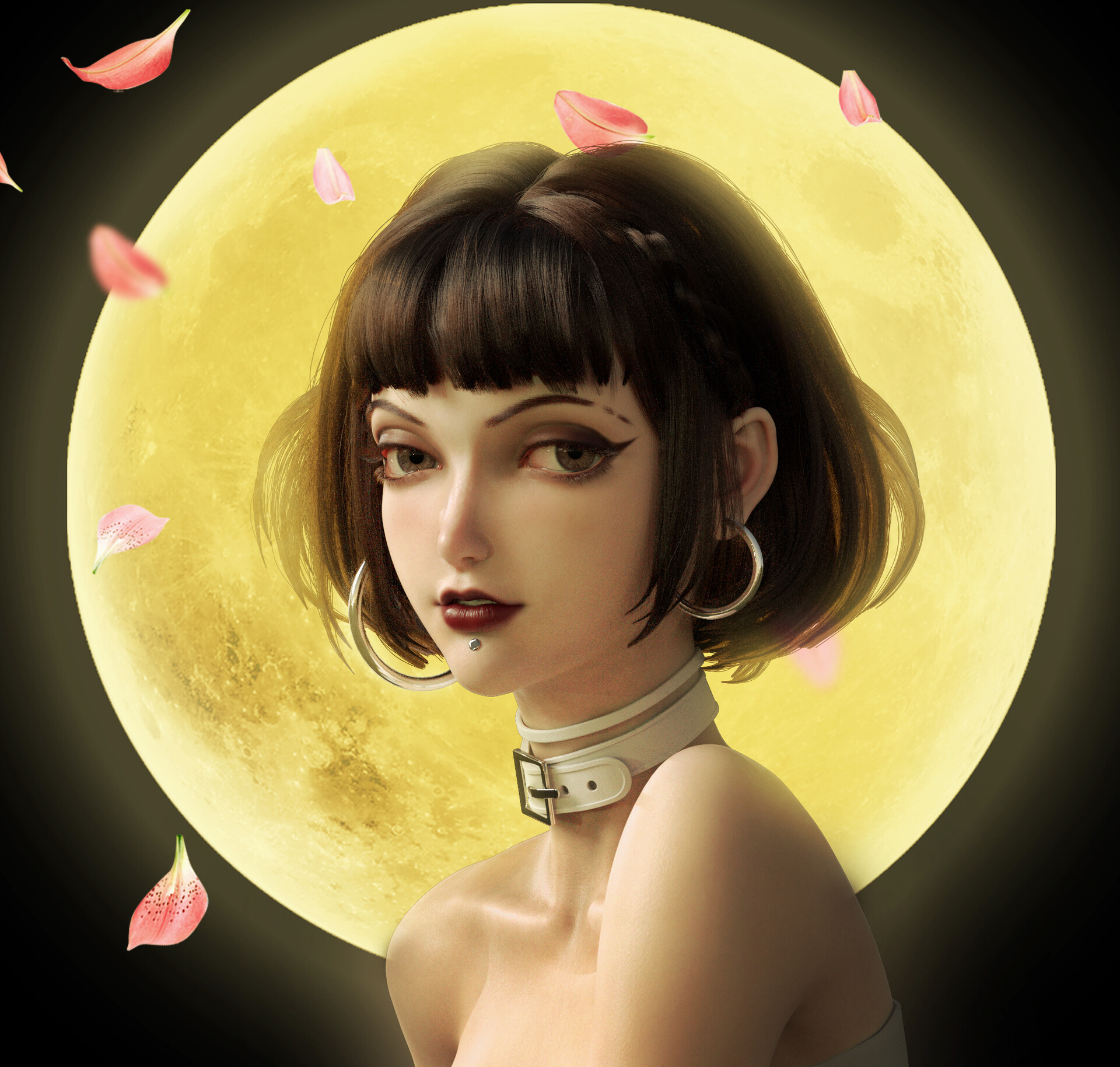 ArtStation - 短发酷女孩, image size:1920x1829