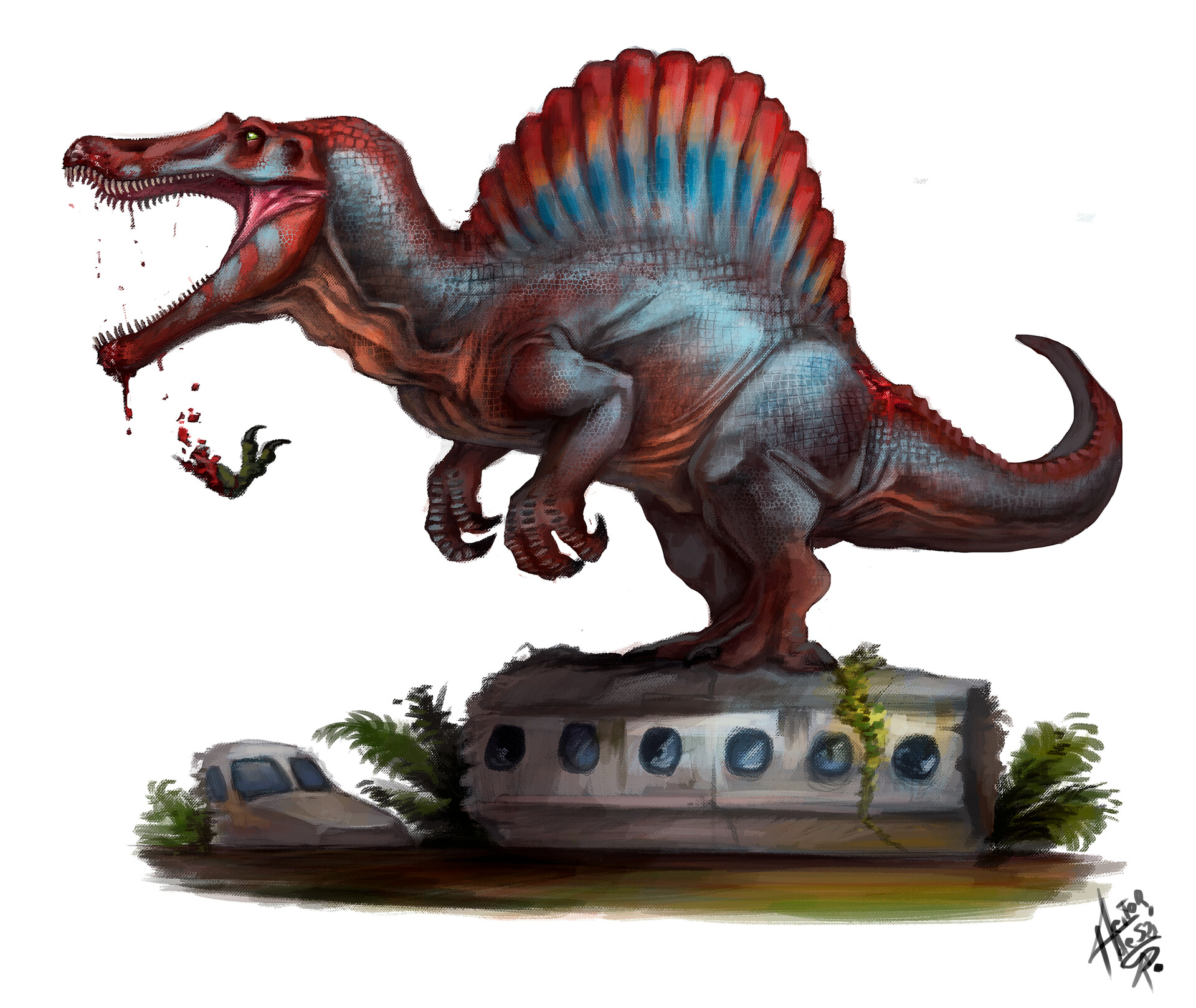 Jurassic Park 3 Spinosaurus Drawing