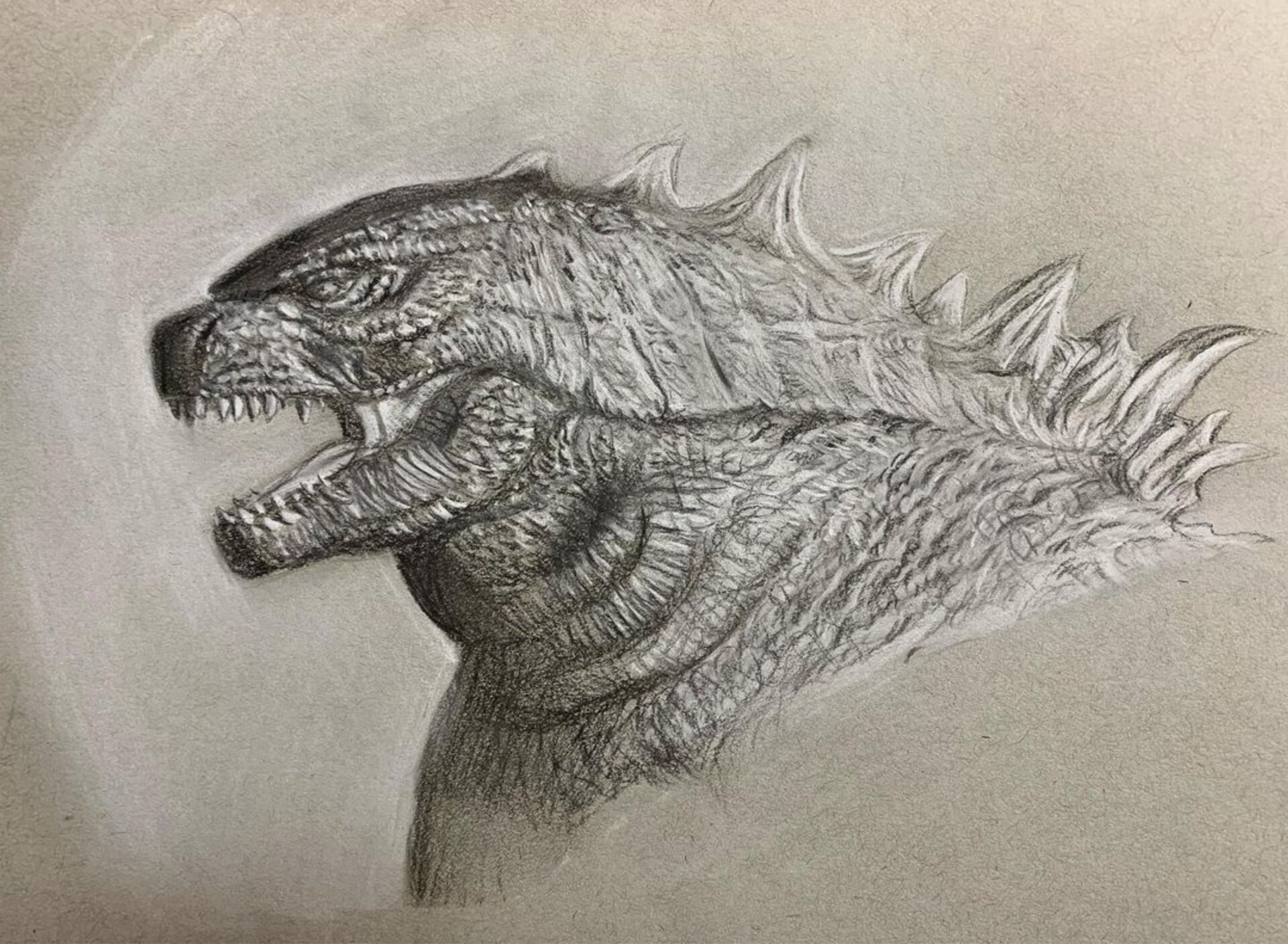 ArtStation Godzilla Charcoal Drawing