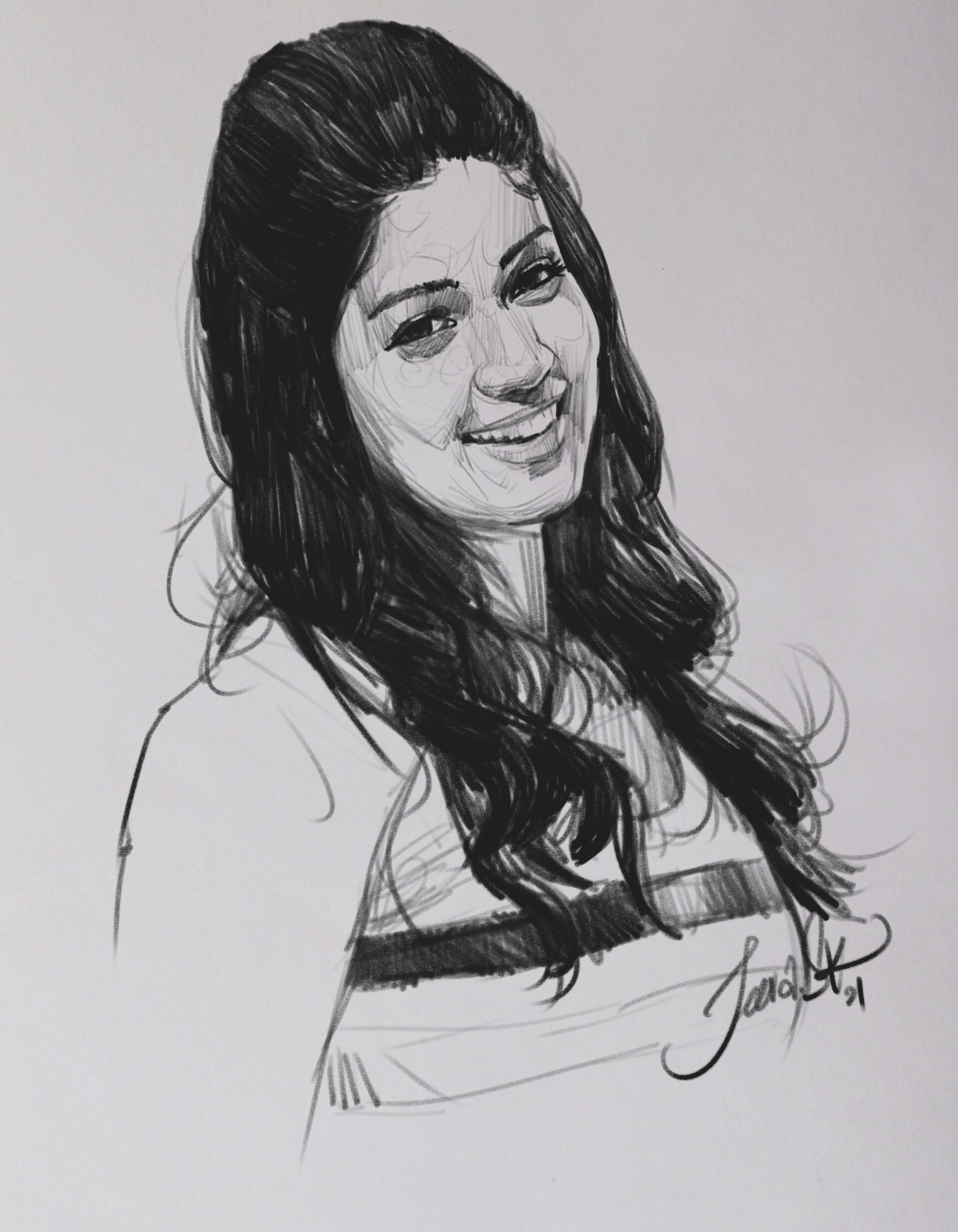Jeeva Artist Lady Superstar Nayanthara Pencil Sketch 2021 